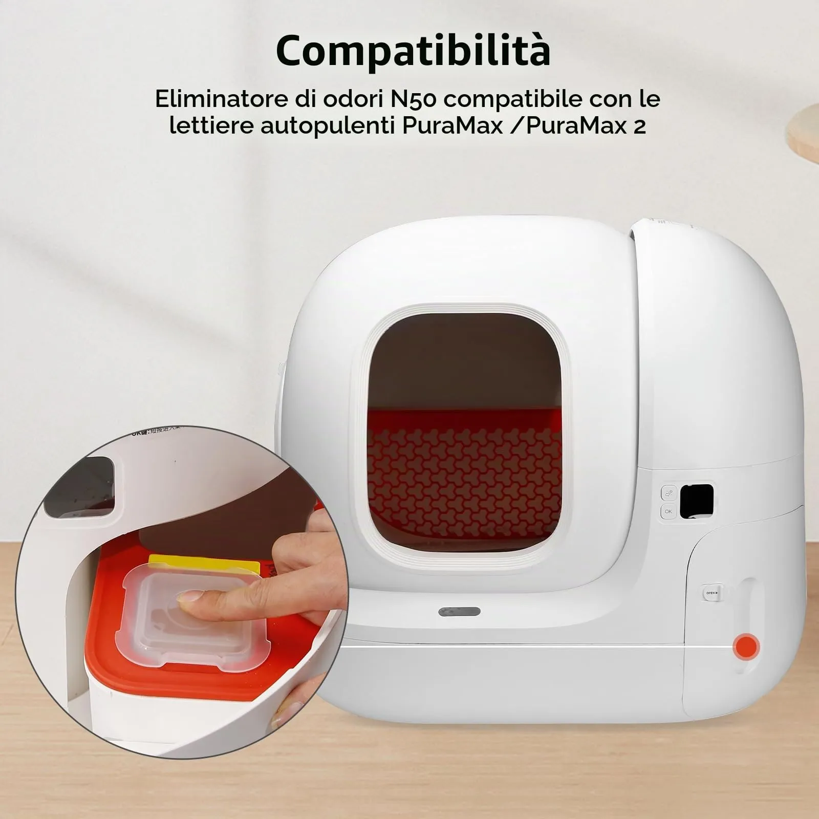 3 pezzi di neutralizzatore di odori per Pura Max/Pura Max 2, lettiera autopulente per gatti, N50 annullatore di odori, eliminatore di odori di urina di gatto autopulente, controllo degli odori - immagine 3