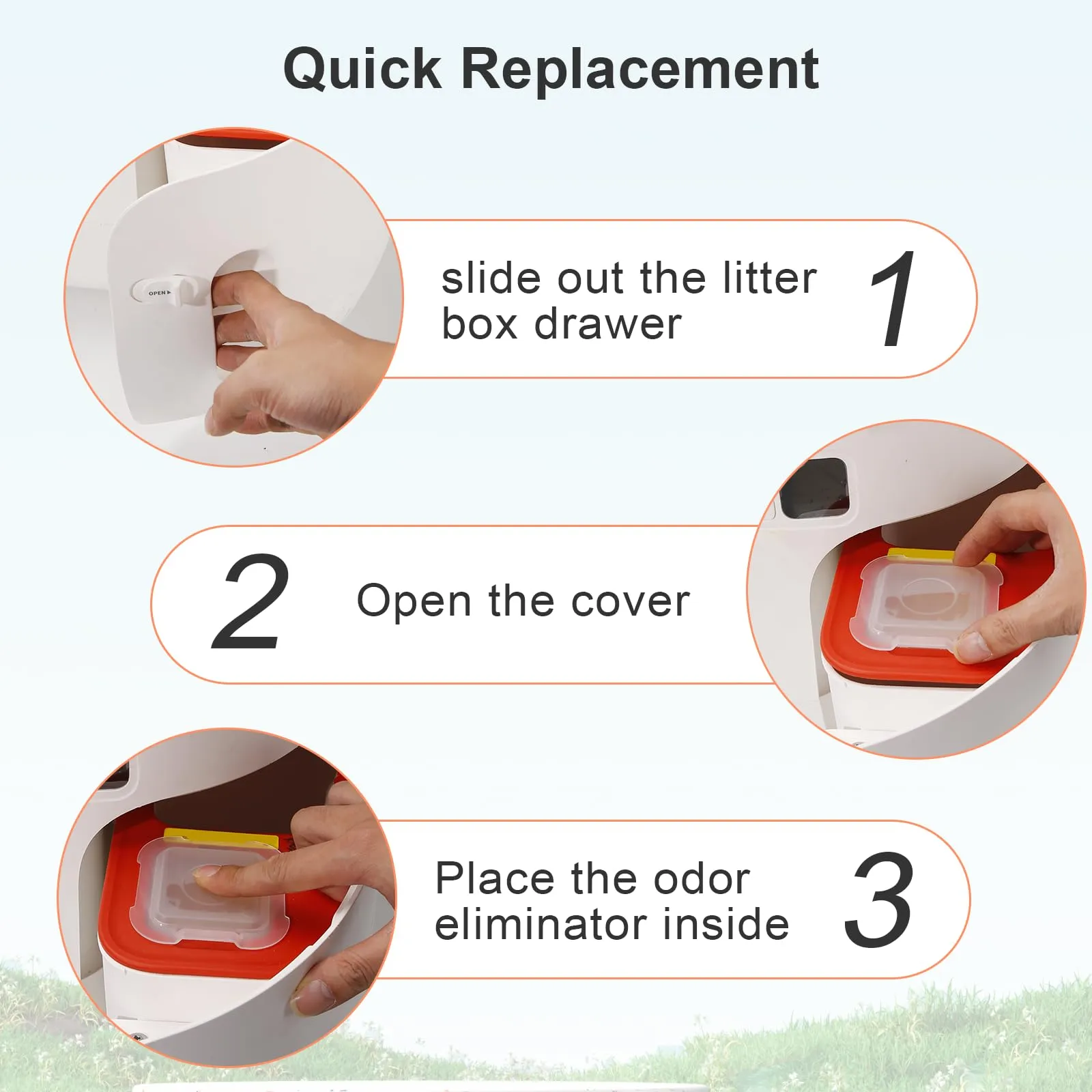 3 pezzi di neutralizzatore di odori per Pura Max/Pura Max 2, lettiera autopulente per gatti, N50 annullatore di odori, eliminatore di odori di urina di gatto autopulente, controllo degli odori - immagine 5