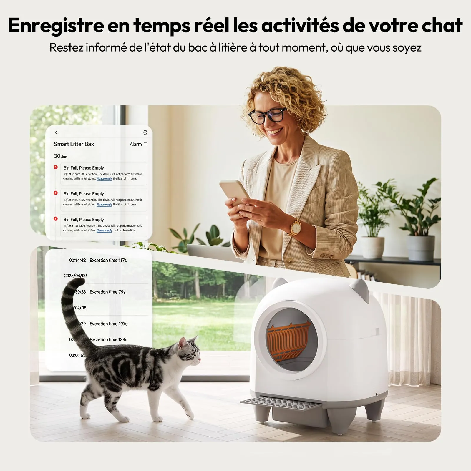 Devoko Lettiera Gatto Autopulente con APP, Condivisibile tra Più Utenti - immagine 2