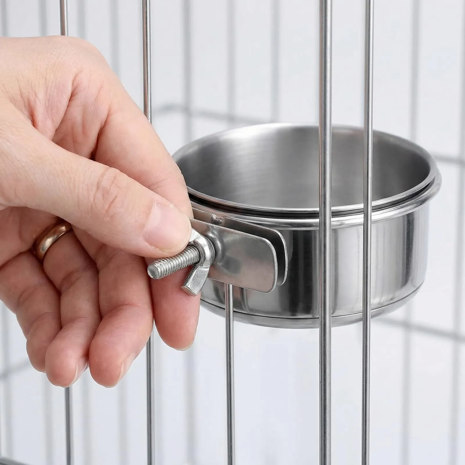 4 Pz Ciotole per Uccelli in Acciaio Inox 10 X 4,5cm Coppette per Pappagalli - immagine 8
