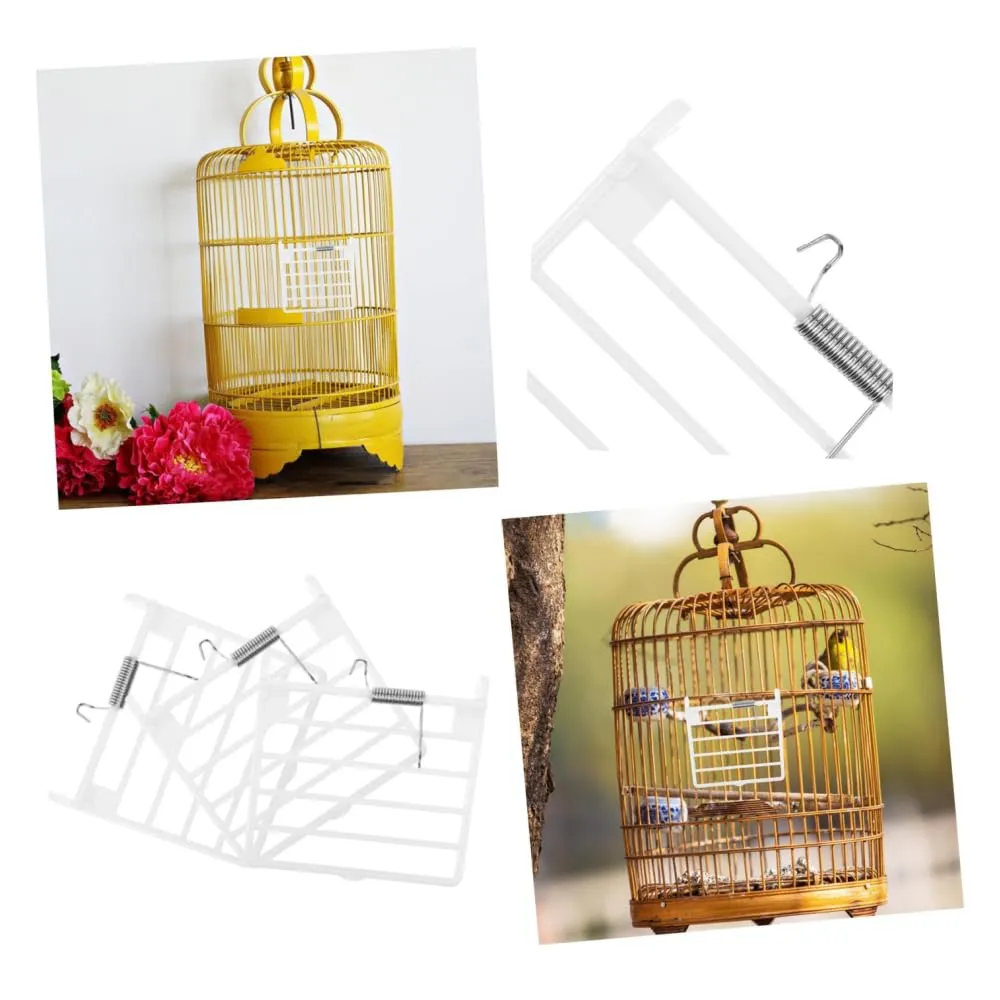 GYWHOOFT 4 pezzi porta a molla a gabbia per uccelli, facile installazione e protezione ottimale, porta a gabbia per piccioni, mini porta in plastica, porta di ricambio usa e getta, facile da strappare - immagine 4
