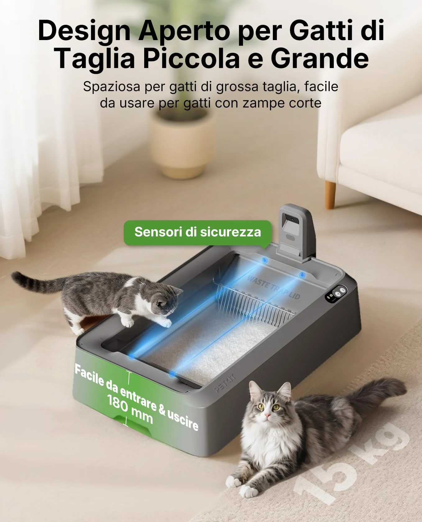 PETKIT PUROBOT CRYSTAL DUO Lettiera Gatto Autopulente con Telecamera AI - immagine 4