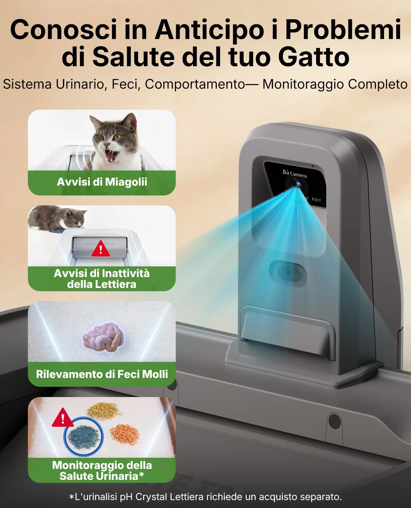 PETKIT PUROBOT CRYSTAL DUO Lettiera Gatto Autopulente con Telecamera AI - immagine 5