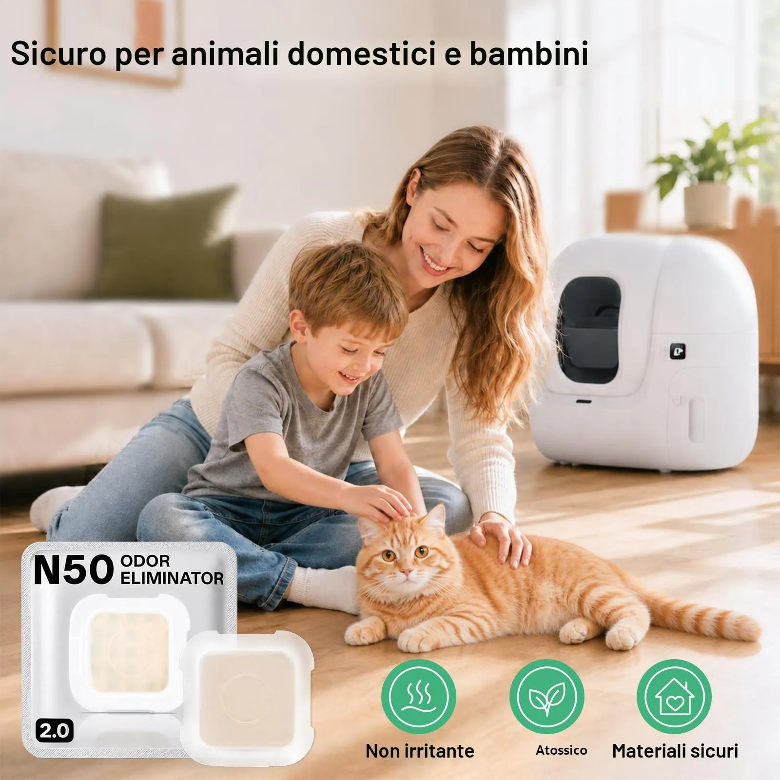 Deodorante N50 2.0 per Pura Max/Pura Max 2 Lettiera autopulente per gatti Rimuove gli odori dalla lettiera, deodorante per urina di gatto (6 pezzi Upgrade 2.0) - immagine 3
