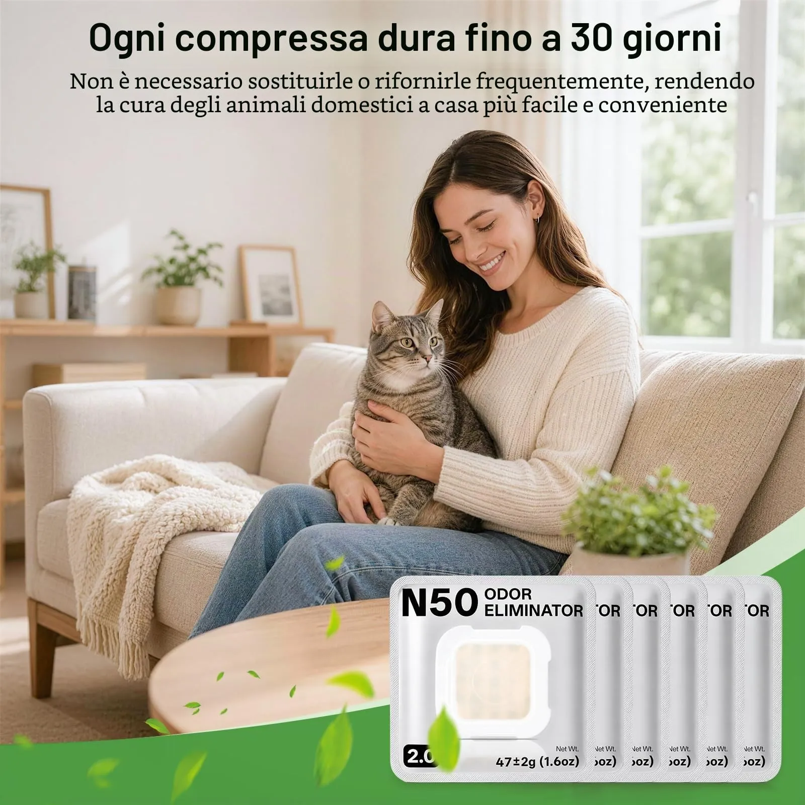 Deodorante N50 2.0 per Pura Max/Pura Max 2 Lettiera autopulente per gatti Rimuove gli odori dalla lettiera, deodorante per urina di gatto (6 pezzi Upgrade 2.0) - immagine 5