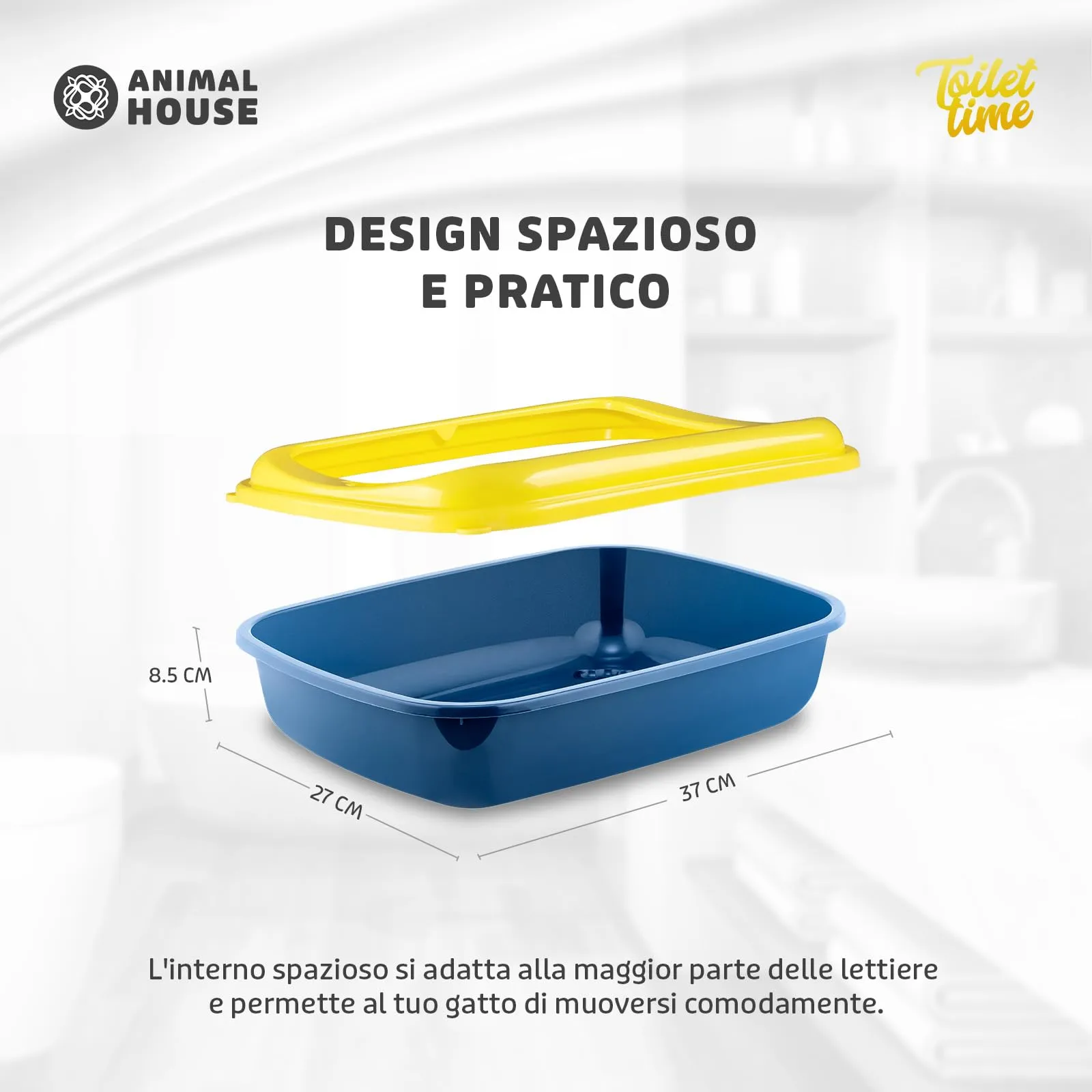 Animal House Lettiera per Gatti Con Bordo, Vaschetta M - immagine 6