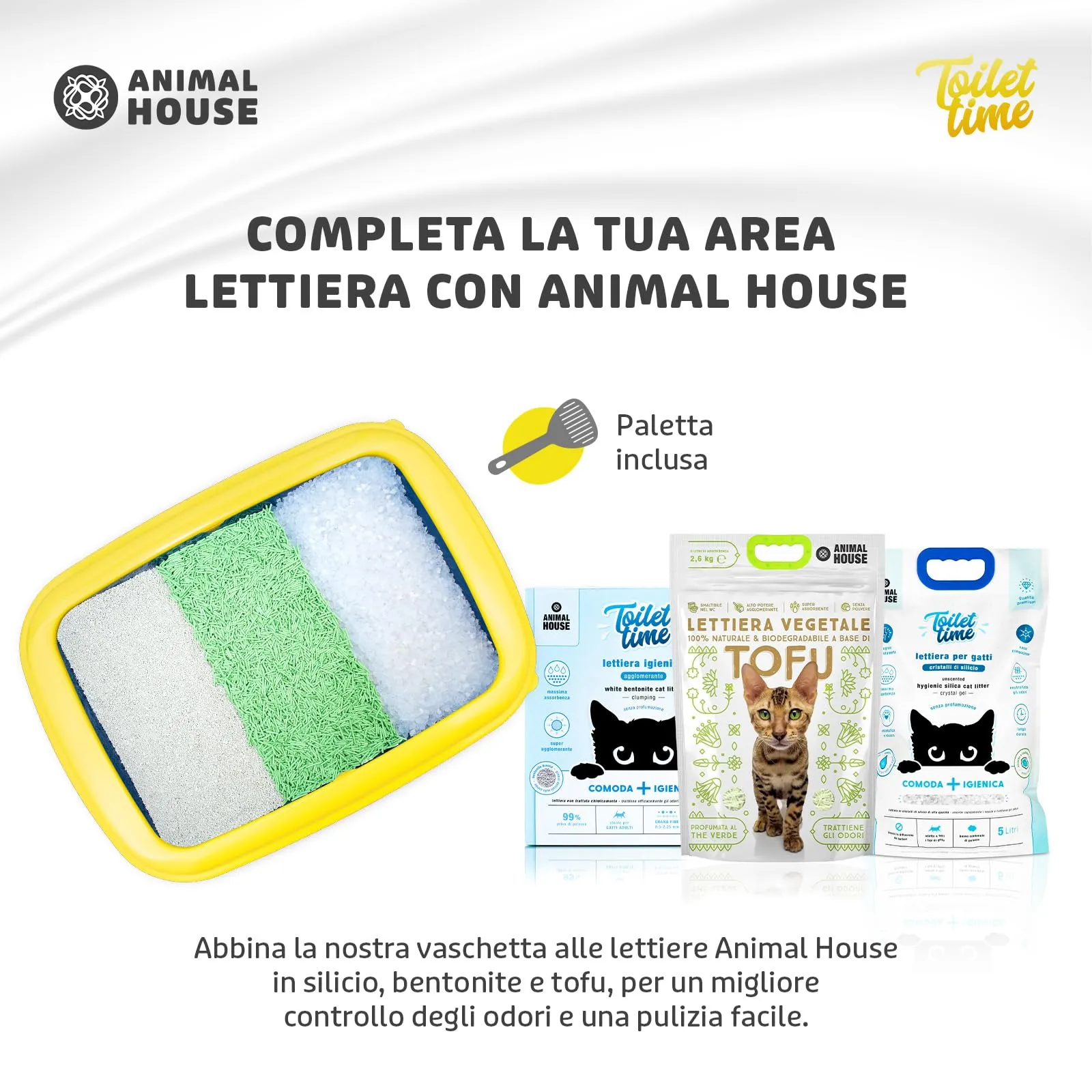 Animal House Lettiera per Gatti Con Bordo, Vaschetta M - immagine 7
