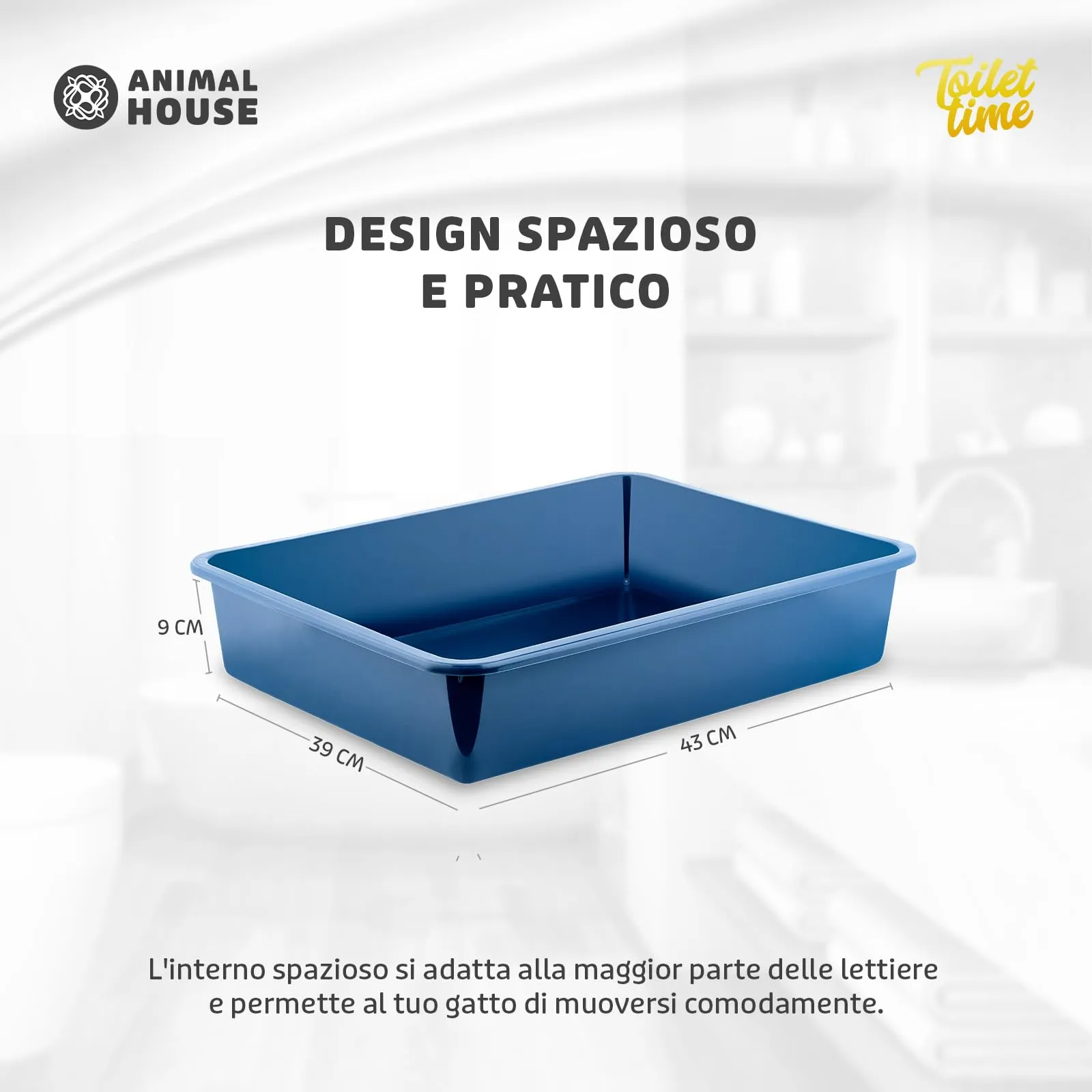 Animal House Lettiera per Gatti Senza Bordo, Vaschetta L - immagine 6