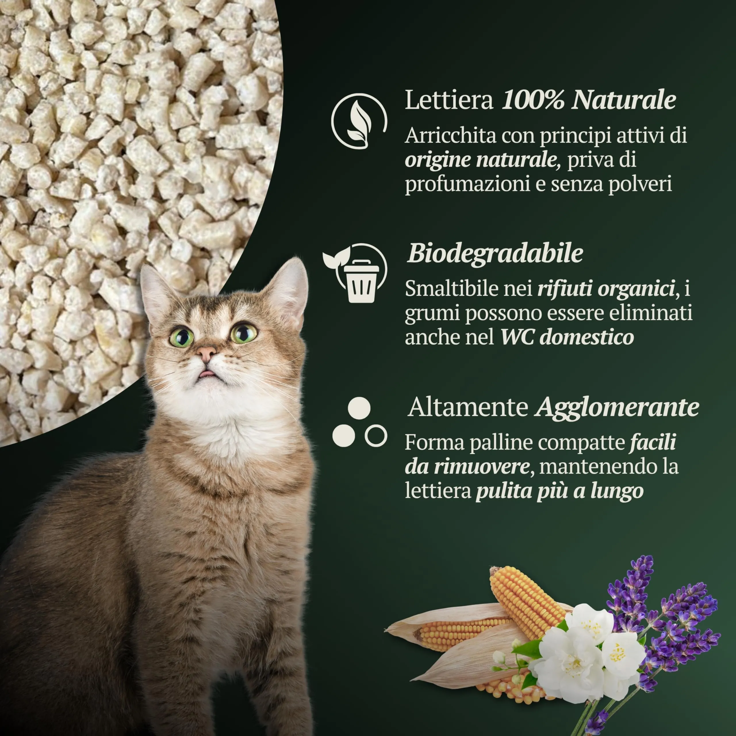 Natural Derma Pet Lettiera Gatto Agglomerante Gelsomino e Lavanda da 6 L - immagine 3