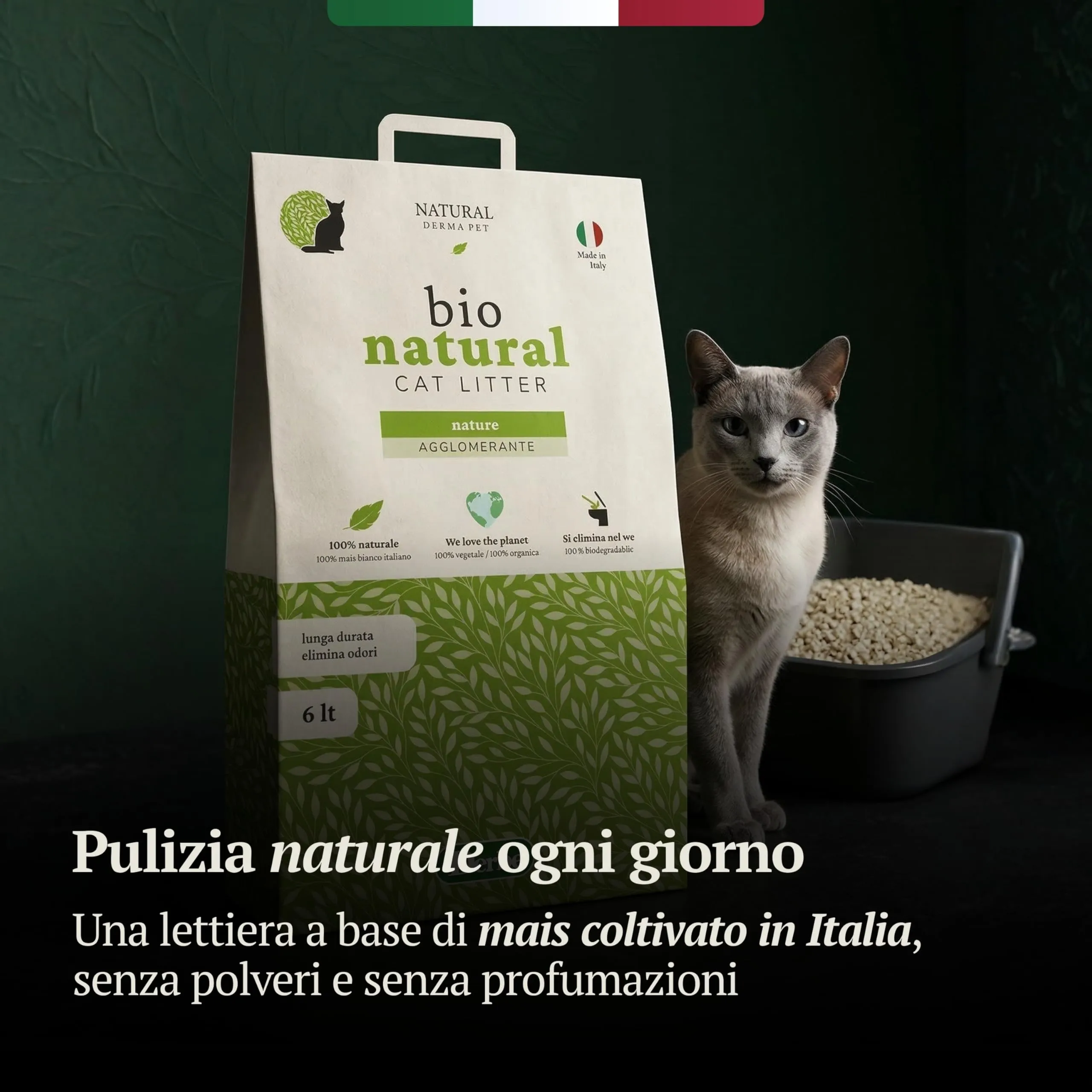 Natural Derma Pet Lettiera Gatto Agglomerante al Mais da 6 L - immagine 2