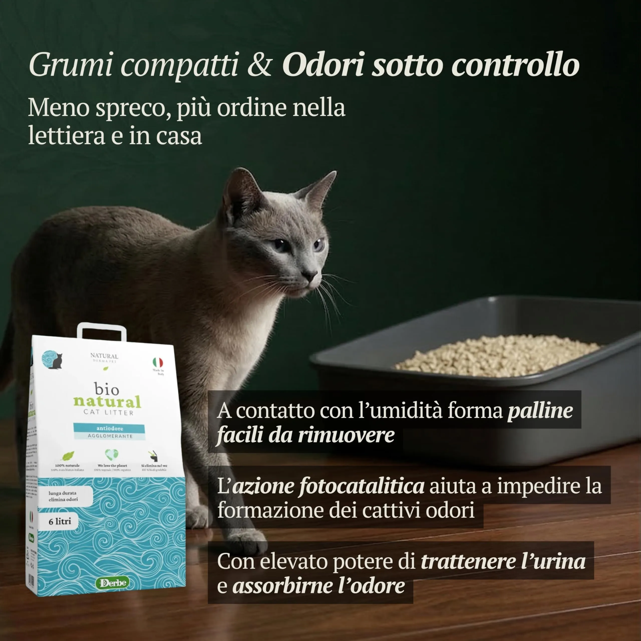 Natural Derma Pet Lettiera Gatto Agglomerante Antiodore da 6 L - immagine 4