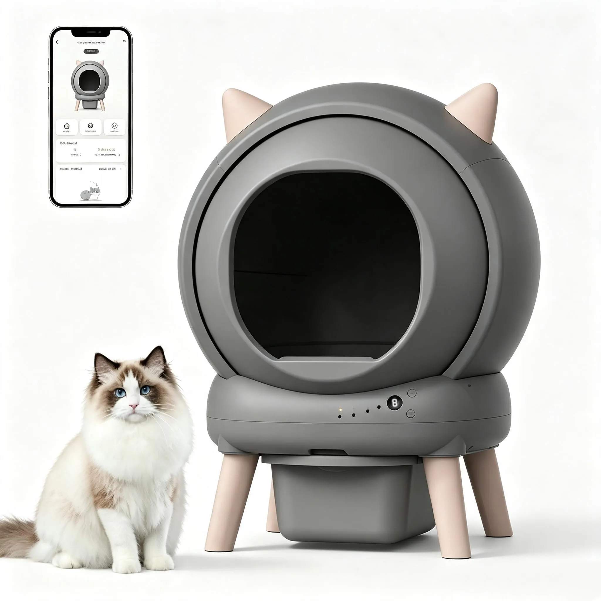 Lettiera Gatto Autopulente 73 L Con APP, Capacità Massima, Lettiera Automatica Per Gatti, Lettiera Con Triplo Sensore Di Sicurezza, Ampio Spazio,Adatta a Famiglie Con Più Gatti - immagine 1