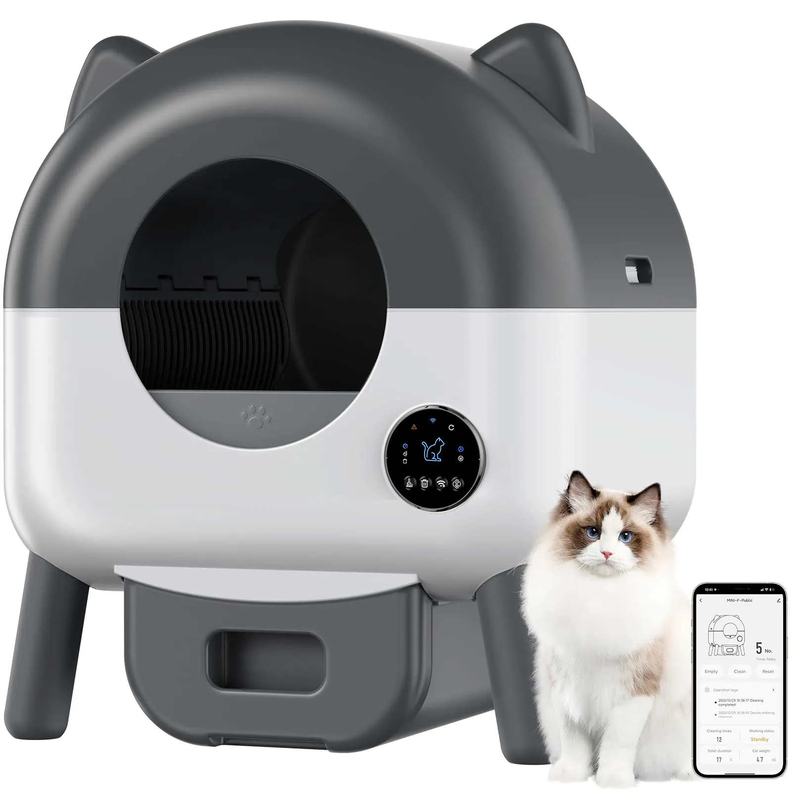 Lettiera Gatto Autopulente 89 L Con APP, Capacità Massima, Lettiera Automatica Per Gatti, Lettiera Con Triplo Sensore Di Sicurezza, Ampio Spazio,Adatta a Famiglie Con Più Gatti - immagine 1