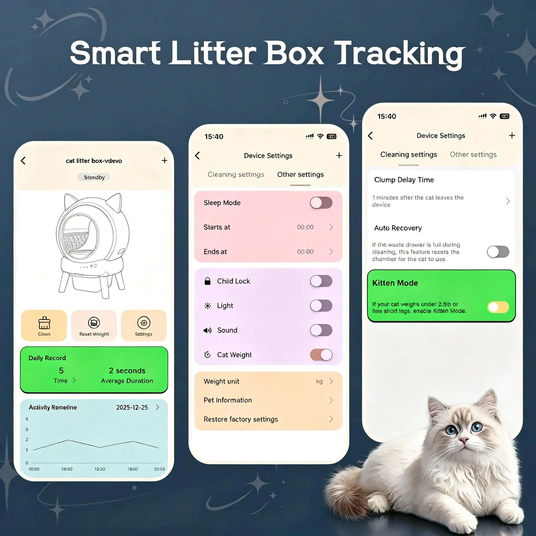 Lettiera Gatto Autopulente 73 L Con APP, Capacità Massima, Lettiera Automatica Per Gatti, Lettiera Con Triplo Sensore Di Sicurezza, Ampio Spazio,Adatta a Famiglie Con Più Gatti - immagine 6