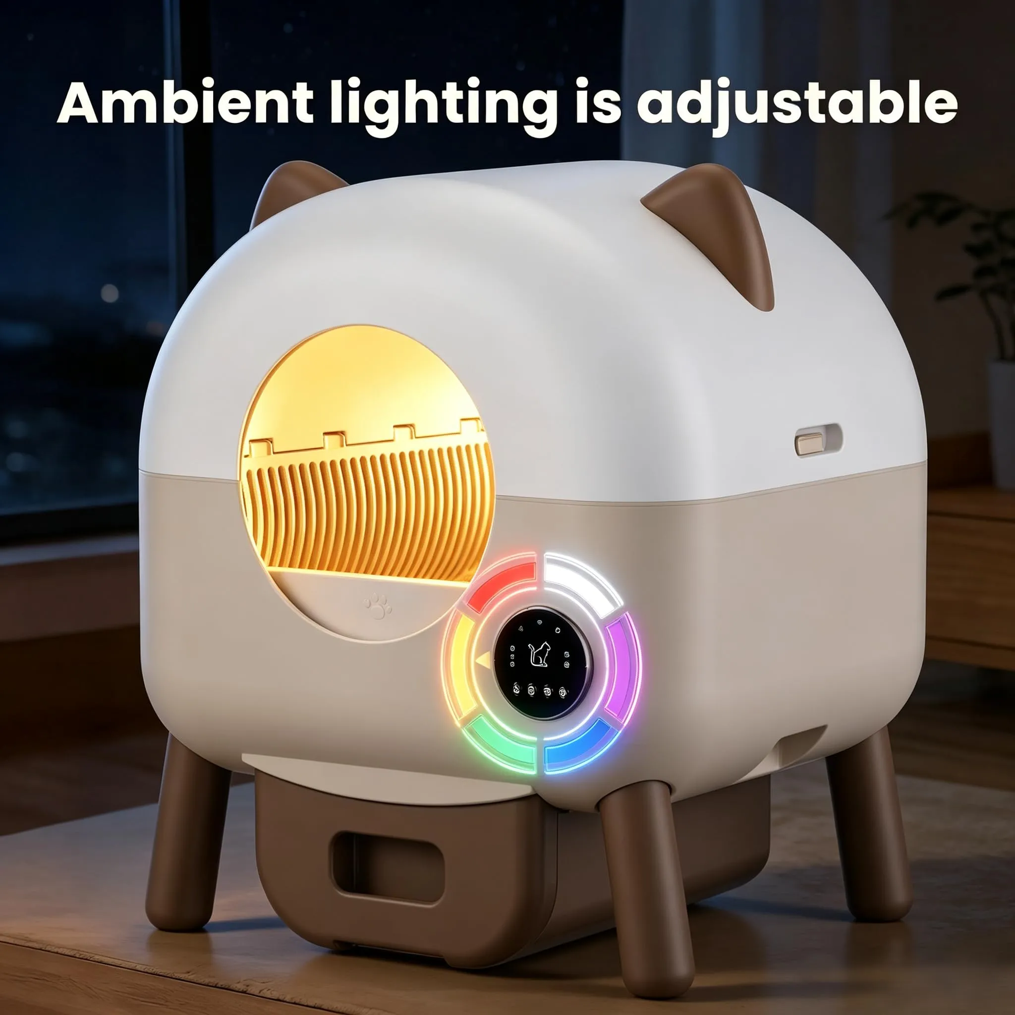 Lettiera Gatto Autopulente 73 L Con APP, Capacità Massima, Lettiera Automatica Per Gatti, Lettiera Con Triplo Sensore Di Sicurezza, Ampio Spazio,Adatta a Famiglie Con Più Gatti - immagine 7