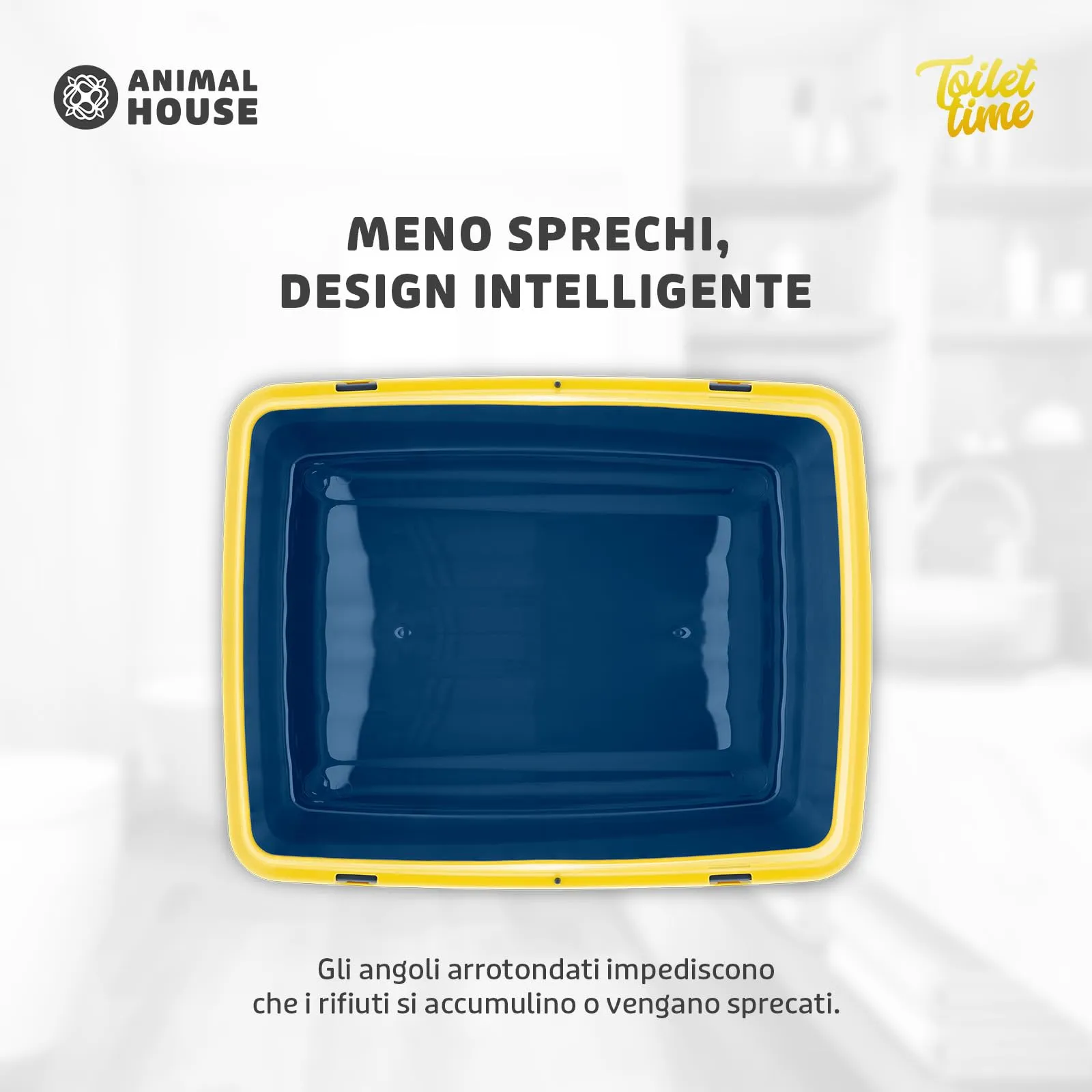 Animal House Lettiera per Gatti Lunis Con Bordo, Vaschetta M - immagine 4
