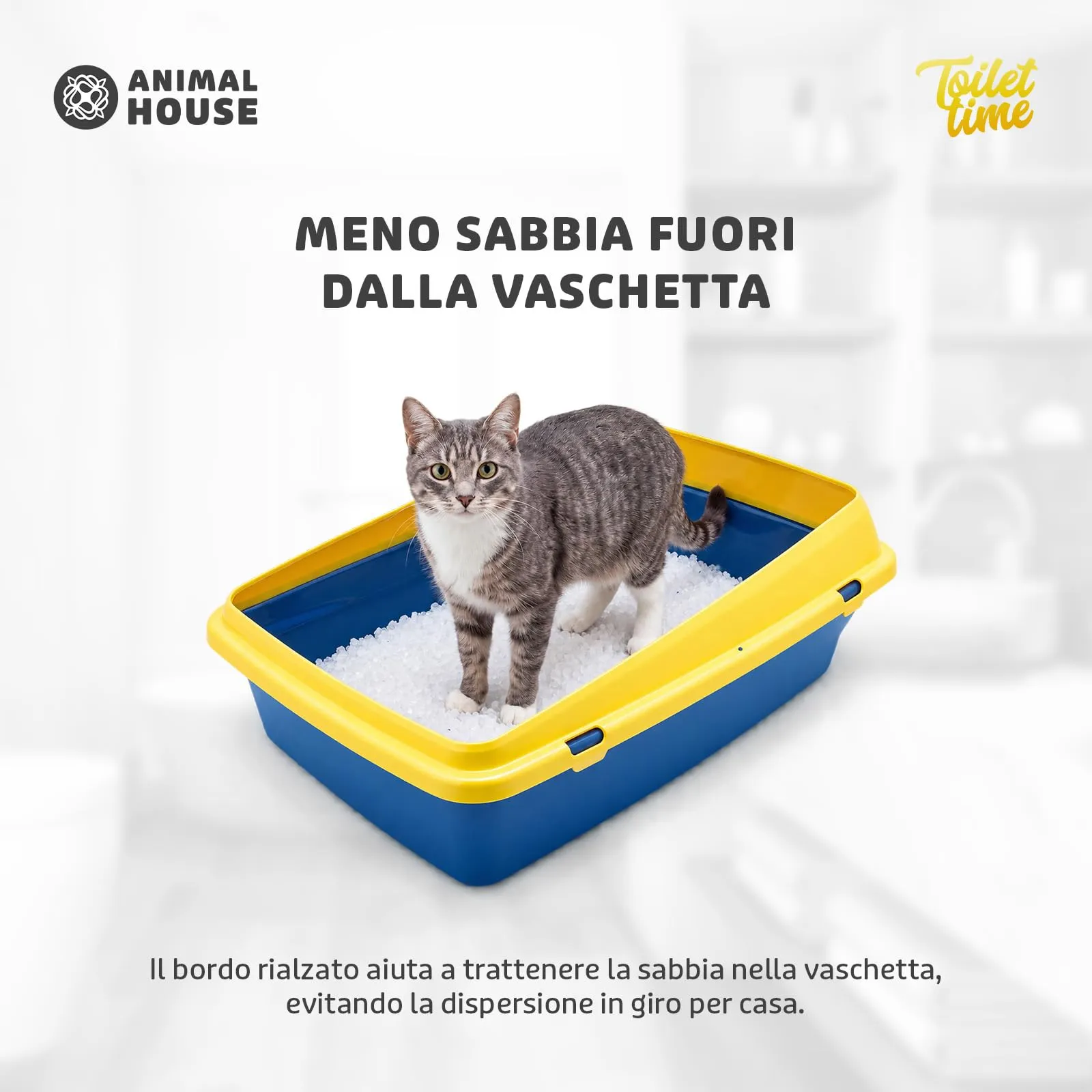 Animal House Lettiera per Gatti Lunis Con Bordo, Vaschetta L - immagine 6