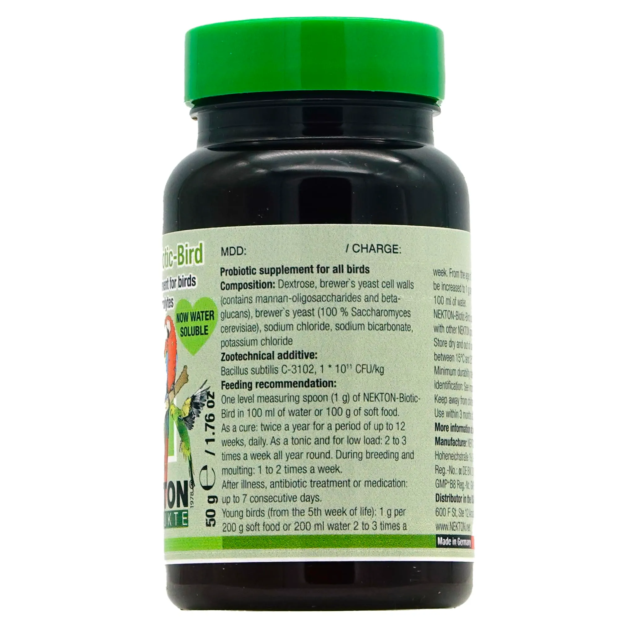 NEKTON - Biotic-Bird | Probiotico per uccelli ornamentali e rapaci | Mangime complementare (50 g) - immagine 2