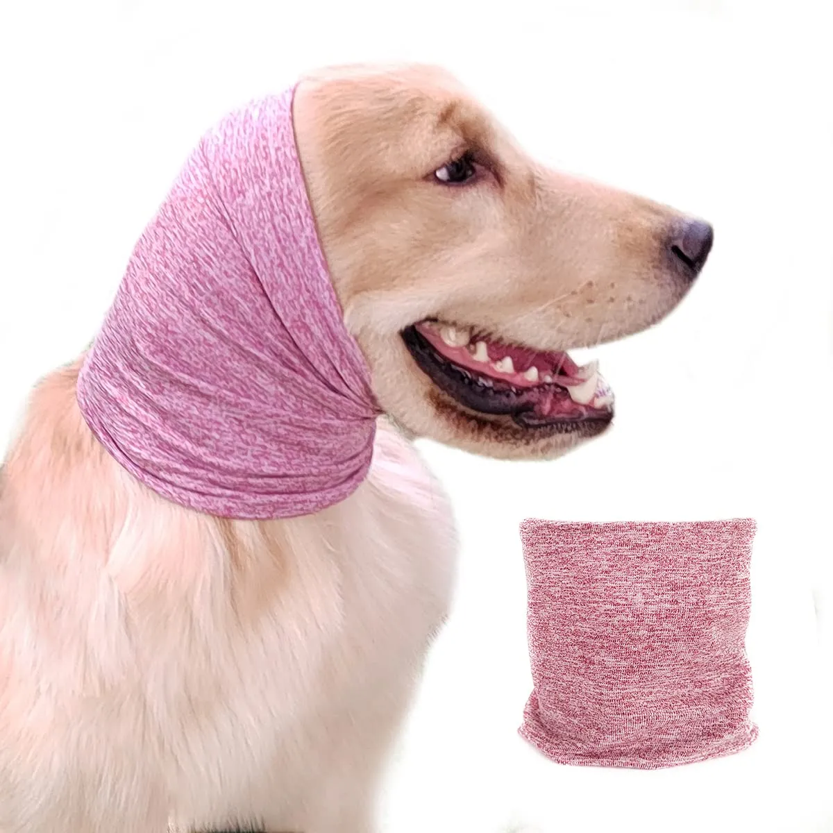 Pattepoint Snood per Cani per Toelettatura, Scaldacollo e Orecchie, Protezione per le Orecchie del Cane per Alleviare l'ansia e Calmante, Felpa con Cappuccio per Cani, Rosa L - immagine 1