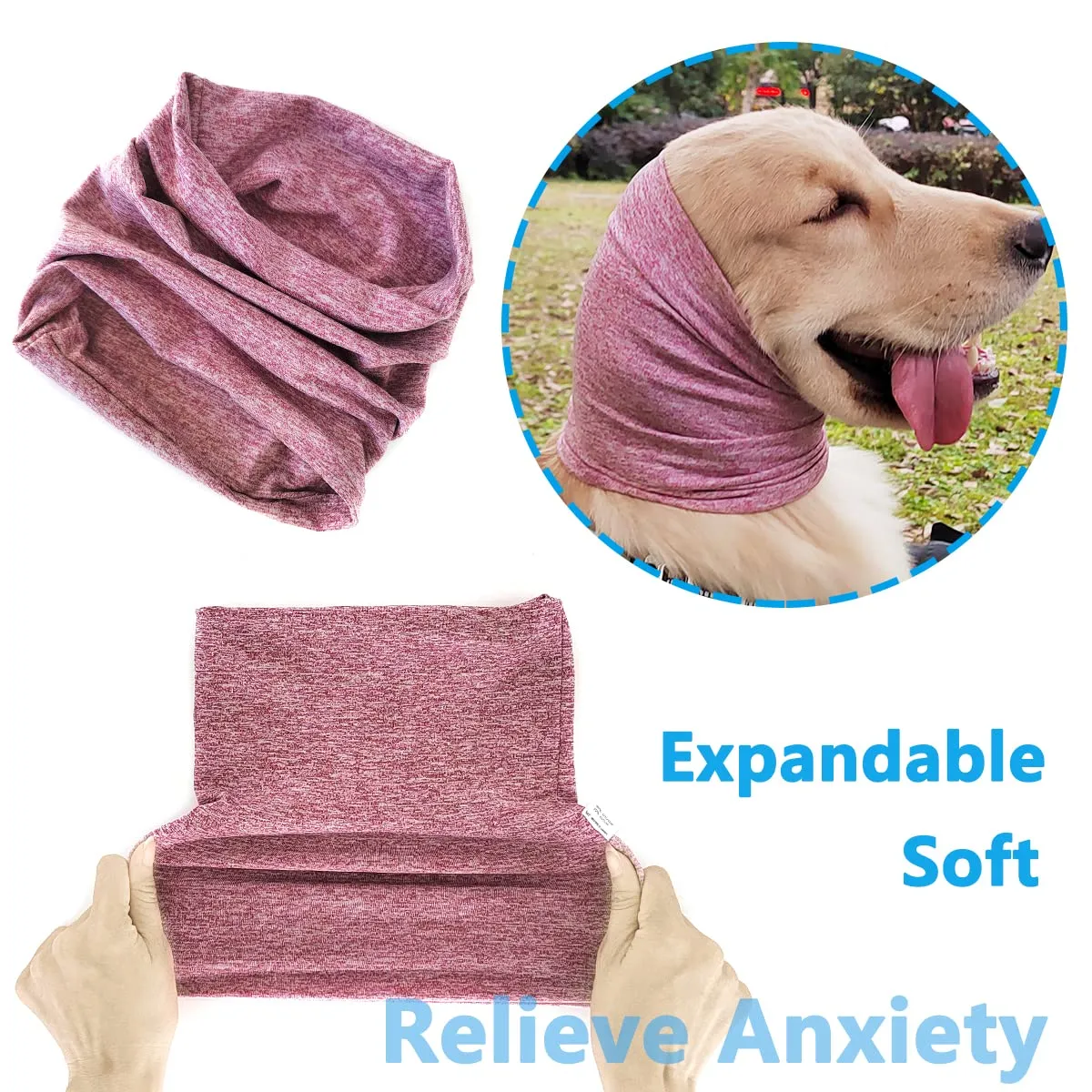 Pattepoint Snood per Cani per Toelettatura, Scaldacollo e Orecchie, Protezione per le Orecchie del Cane per Alleviare l'ansia e Calmante, Felpa con Cappuccio per Cani, Rosa L - immagine 4