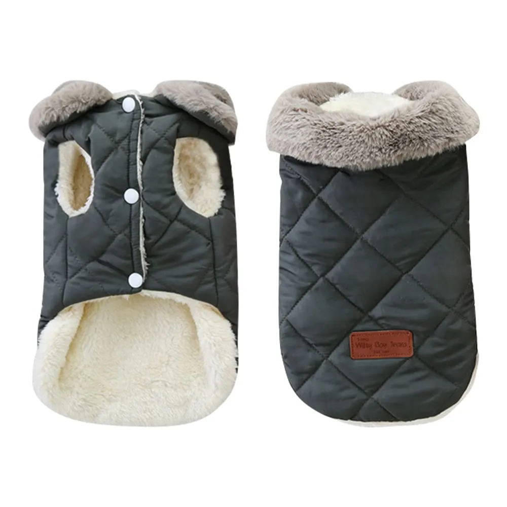 Cappottino invernale per cani,Pettorina Invernale per Cani,Calda Giacca per Cani di Piccola Taglia,Vestiti Dell'animale Domestico per Cani Piccoli,Gilet del per Cani di Piccola Taglia XXL Verde scuro - immagine 1
