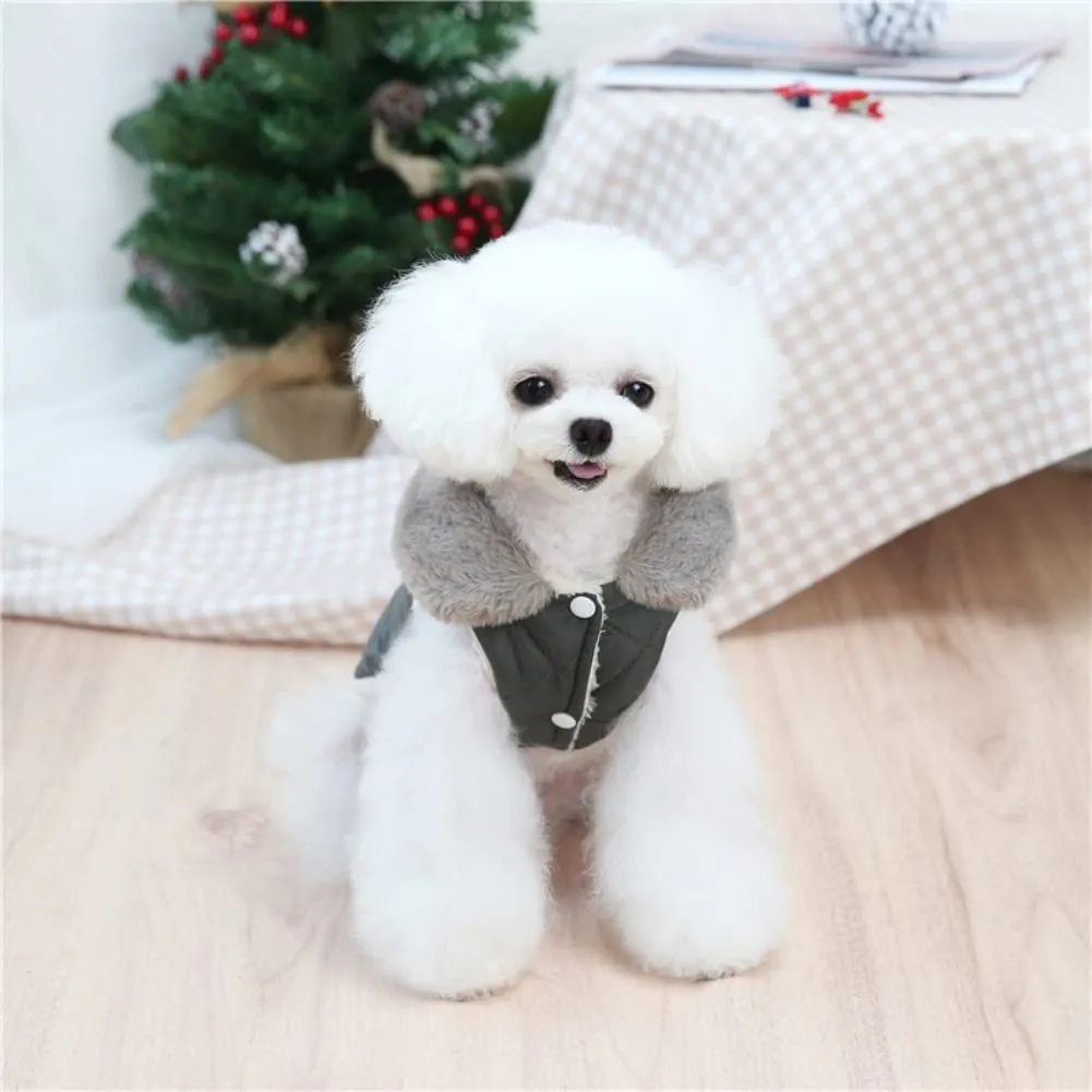 Cappottino invernale per cani,Pettorina Invernale per Cani,Calda Giacca per Cani di Piccola Taglia,Vestiti Dell'animale Domestico per Cani Piccoli,Gilet del per Cani di Piccola Taglia XXL Verde scuro - immagine 2