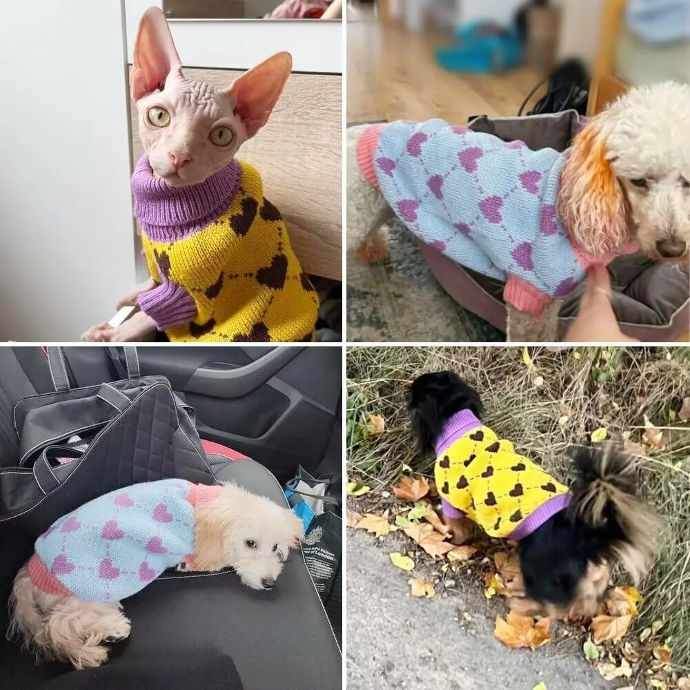 EASTLION Maglioni per Cani,Caldo Maglioncino per Cani,Maglione a Collo Alto per Cani,Cappotto Invernale più Caldo per Cani,Cucciolo di Cane,Gatto (M,Blu) - immagine 3