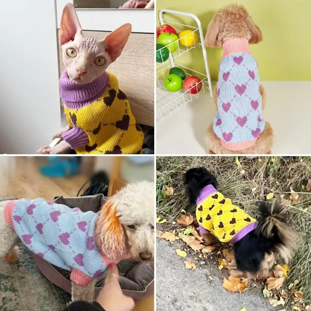 EASTLION Maglioni per Cani,Caldo Maglioncino per Cani,Maglione a Collo Alto per Cani,Cappotto Invernale più Caldo per Cani,Cucciolo di Cane,Gatto (M,Blu) - immagine 6