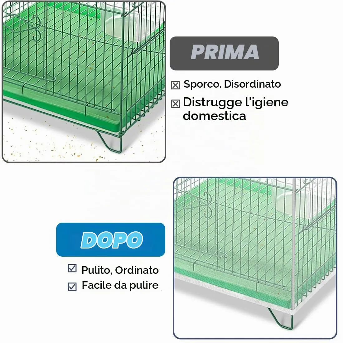 JEYORZY 1 pcs Copertura per Gabbia, coperture universali per gabbie per uccelli, Copertura per Gabbia di Uccelli in Rete di Nylon, Bird Cage Seed Catcher per Uccelli Pappagalli Ventilata e Antipolvere - immagine 4