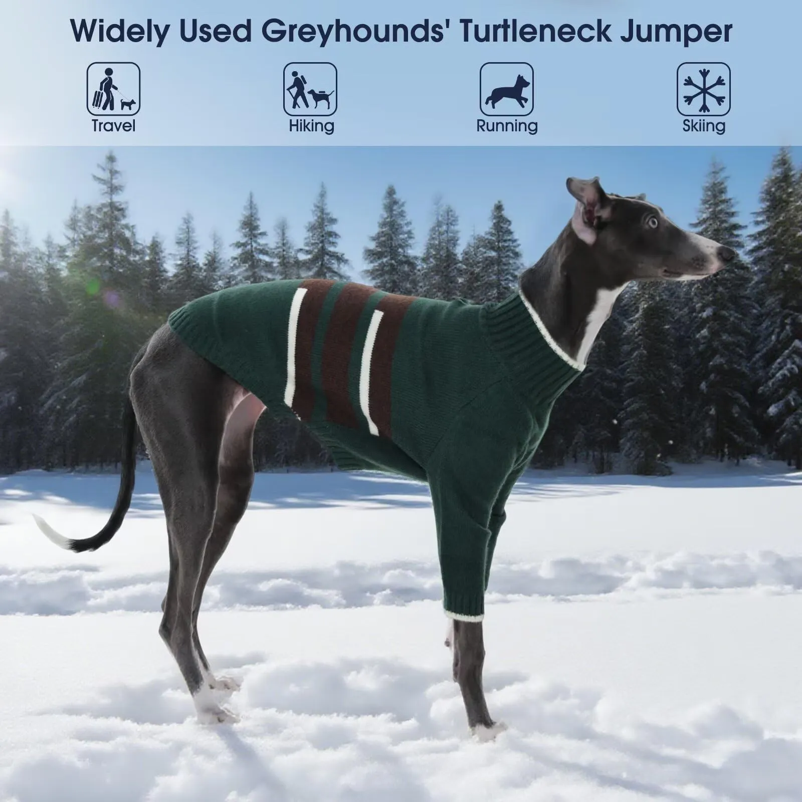 IECOii Cappotto per cani Whippet con copricapo, maglione pullover per levrieri, giacca in pile con collo alto per cani, abbigliamento a due zampe per Whippet, caldo maglione per levrieri italiani - immagine 8
