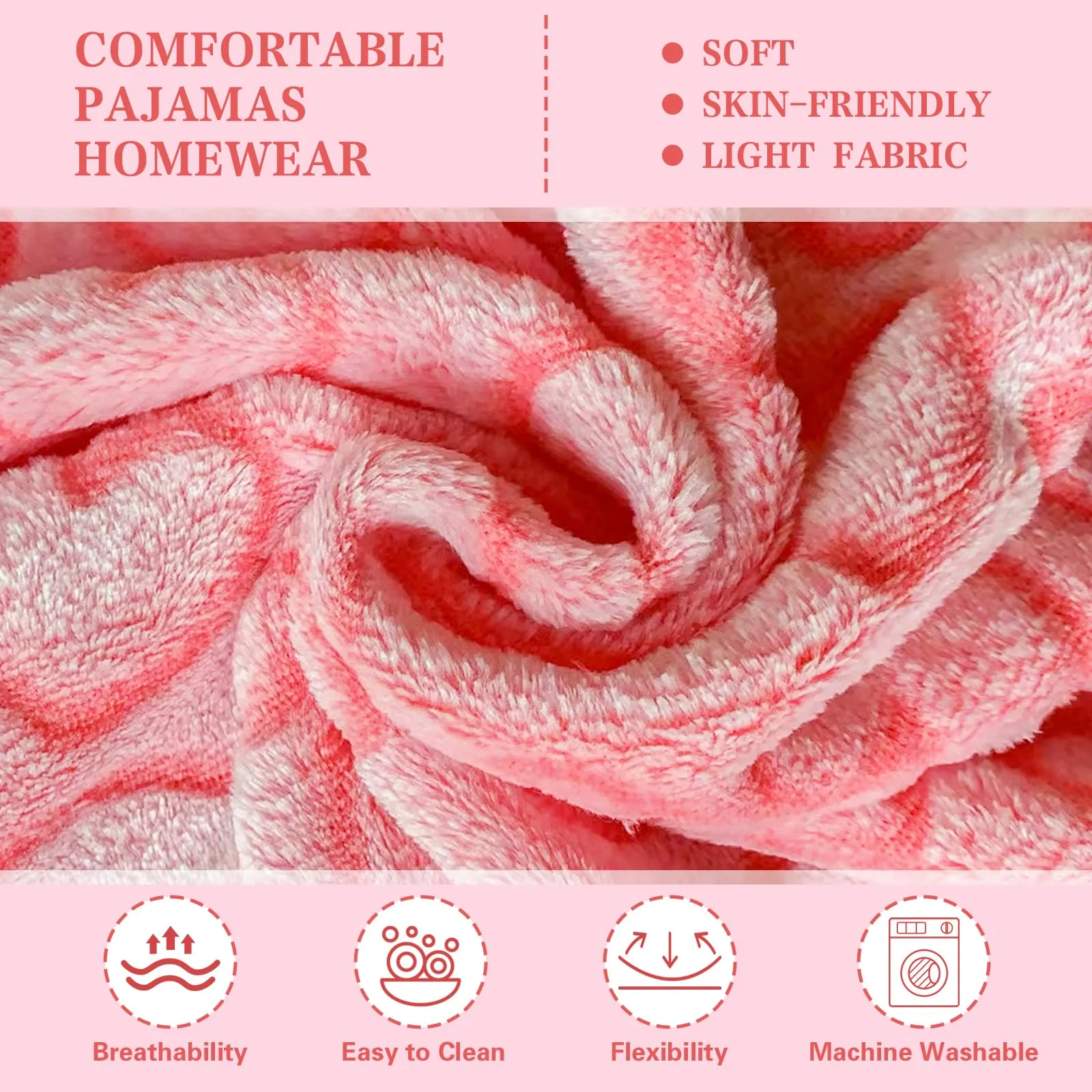 Yoolhamy Pigiama Cane Pile Cuore Taglia Piccola Caldo Rosa Morbido Cappottino Cane Taglia Piccola Vestito per Cani Chihuahua Vestiti (S) - immagine 2