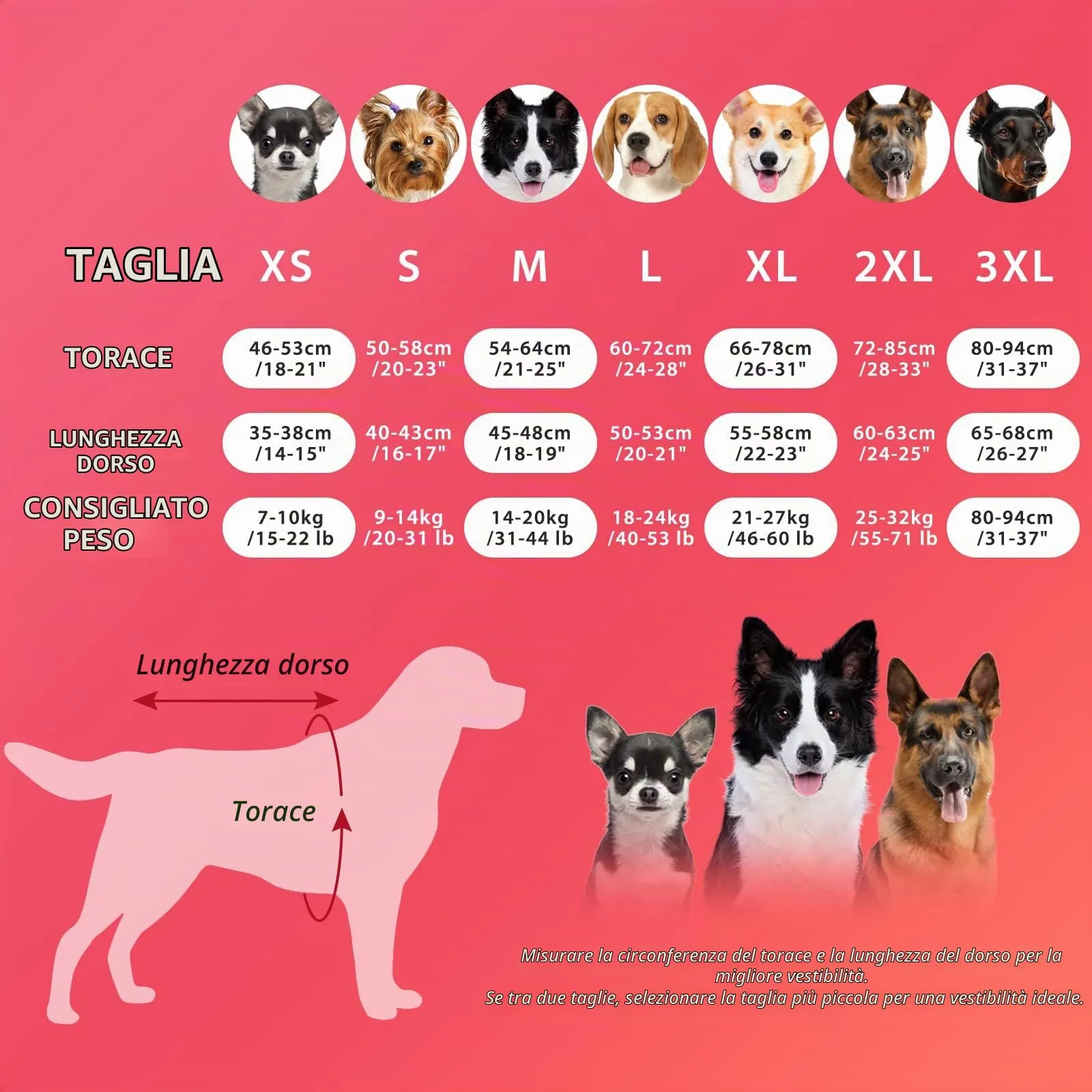 Dotoner Cappotto per Cane a 4 Zampe, Giacca Antivento Invernale con Materiale Elastico, Body Caldo con Passante per Guinzaglio, Pigiama Cani di Taglia Piccola Media e Grande - immagine 2
