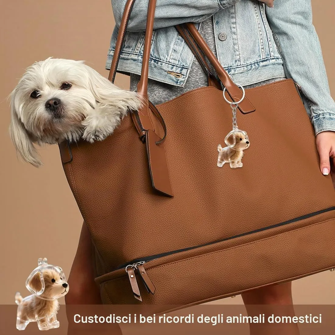 GONZTEL 1 pezzo Portachiavi per collezionisti di peli di cane, ciondolo a capsula ricordo della pelliccia, regalo commemorativo, ciondolo commemorativo per peli di cane - immagine 4