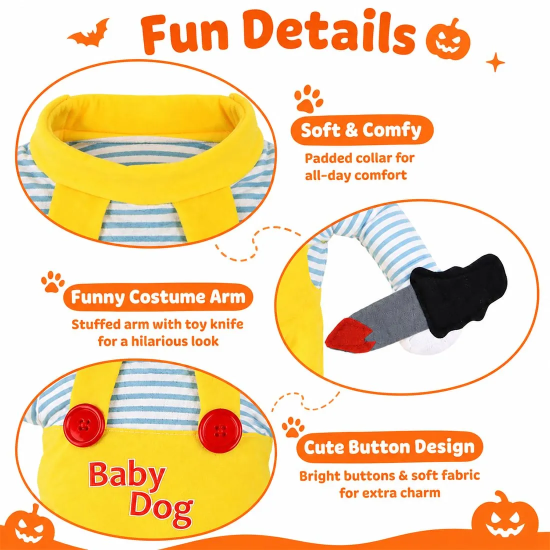 FCPEAG Costume Cane,Cane Awful Costumes,Costume Di Halloween Per Cani,Costumi Per Cani Divertenti Per Halloween,Cosplay,Natale e Feste(M) - immagine 3