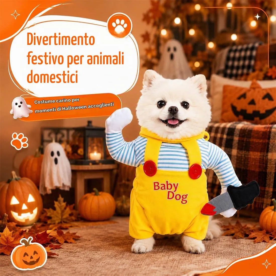 FCPEAG Costume Cane,Cane Awful Costumes,Costume Di Halloween Per Cani,Costumi Per Cani Divertenti Per Halloween,Cosplay,Natale e Feste(M) - immagine 4