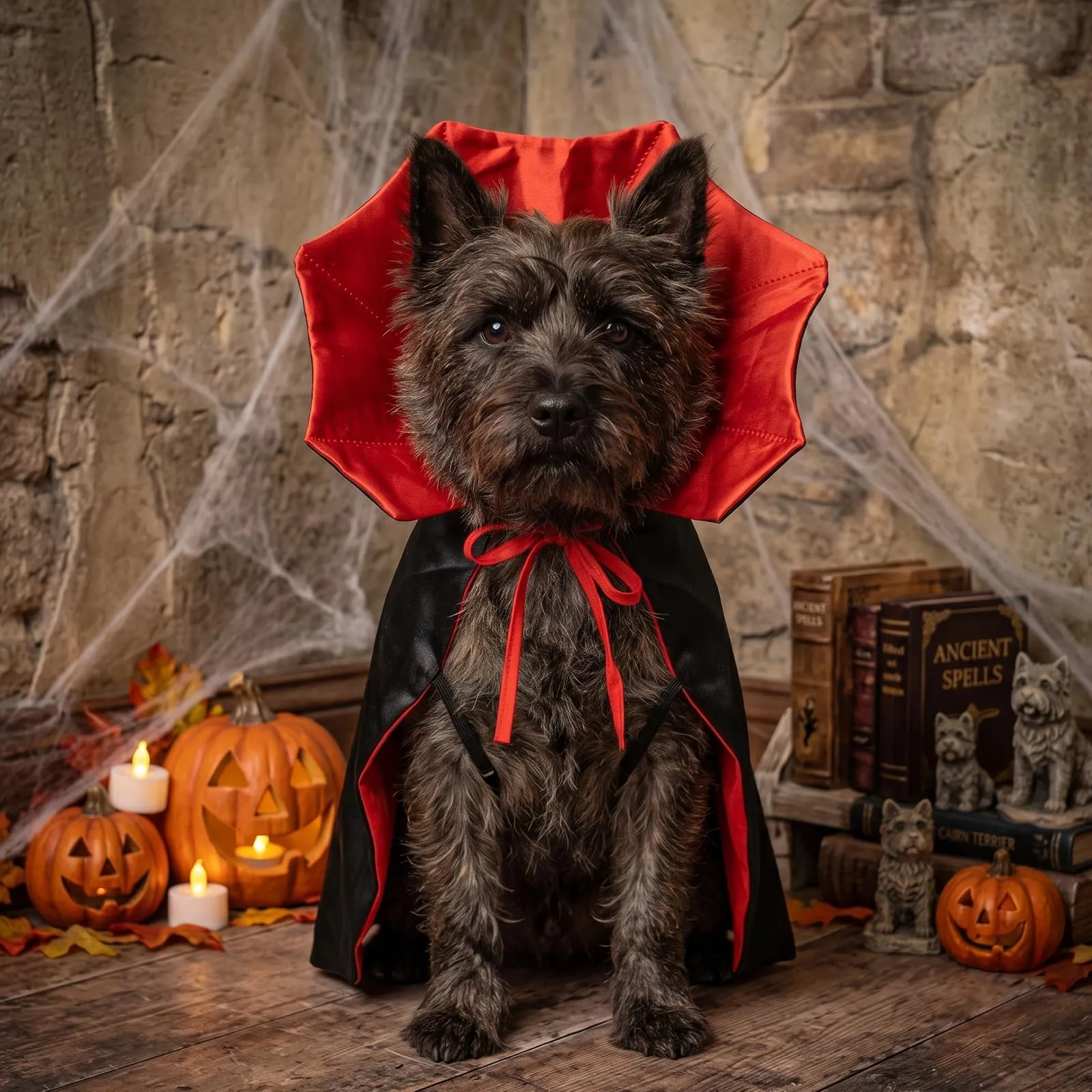 QEEYON Mantello da Vampiro - Costume di Halloween per Cani e Gatti, L - immagine 5