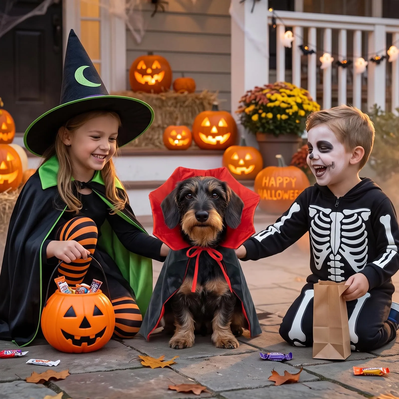QEEYON Mantello da Vampiro - Costume di Halloween per Cani e Gatti, L - immagine 6