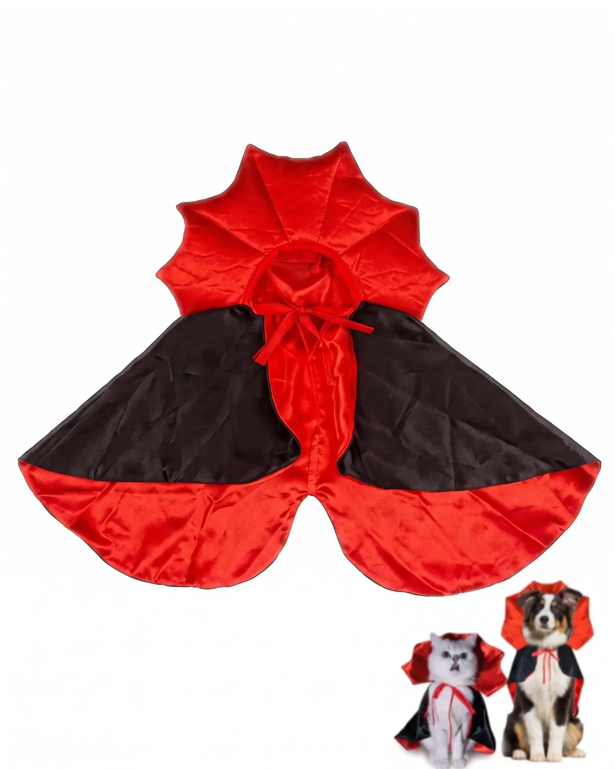JIRVEX Mantello Costume Vampiro per Cane e Gatto, 1 Pz con Chiusura Velcro Sicura e Design Leggero, Outfit Cosplay Confortevole per Foto e Feste di Halloween - immagine 1