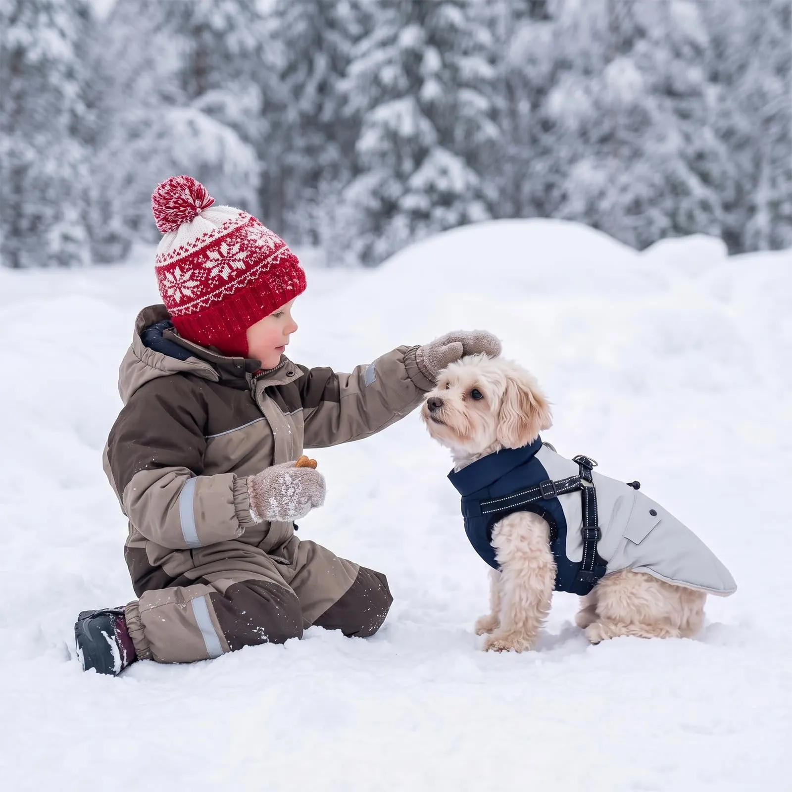 FEimaX Cappotto Invernale per Cani con Pettorina Giacca Antivento Caldo - immagine 8