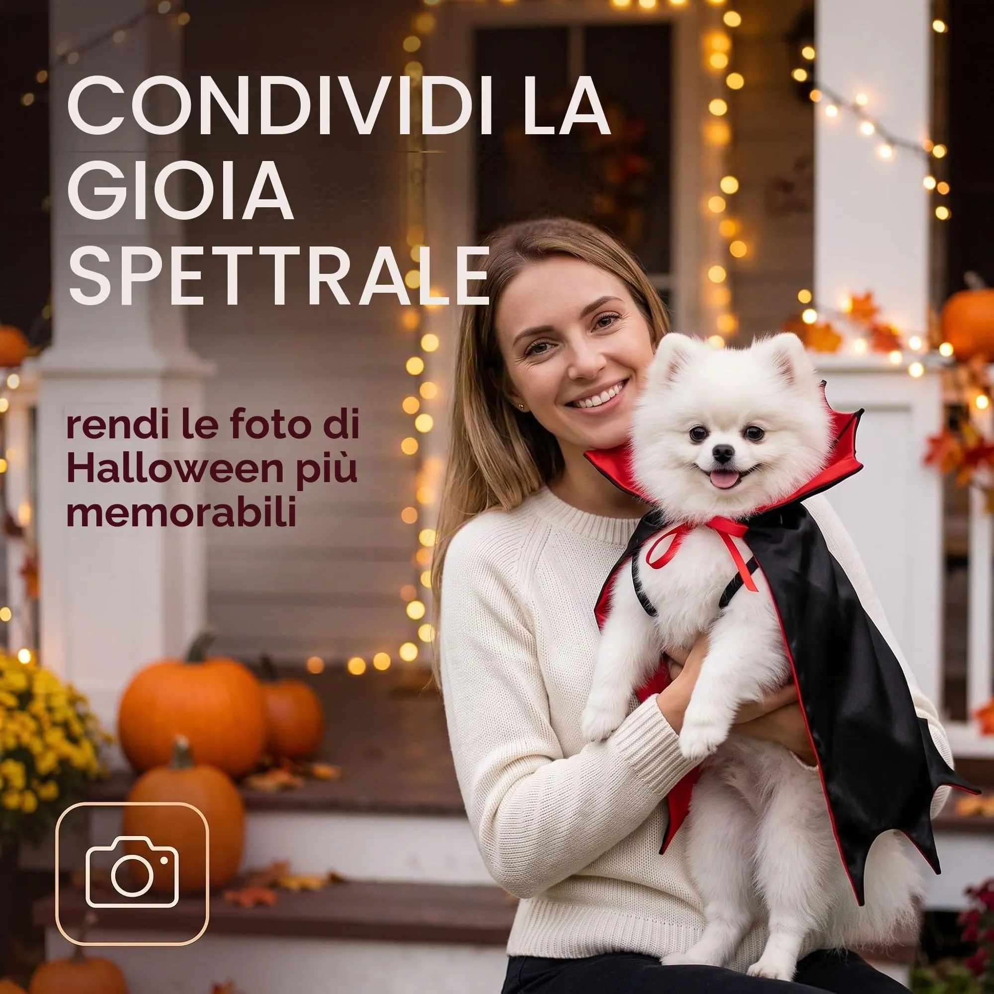 LYEGJT Costume Halloween Gatto, Mantello Rosso Da Pipistrello,Taglia M,Per Feste Con Animali Domestici - immagine 6
