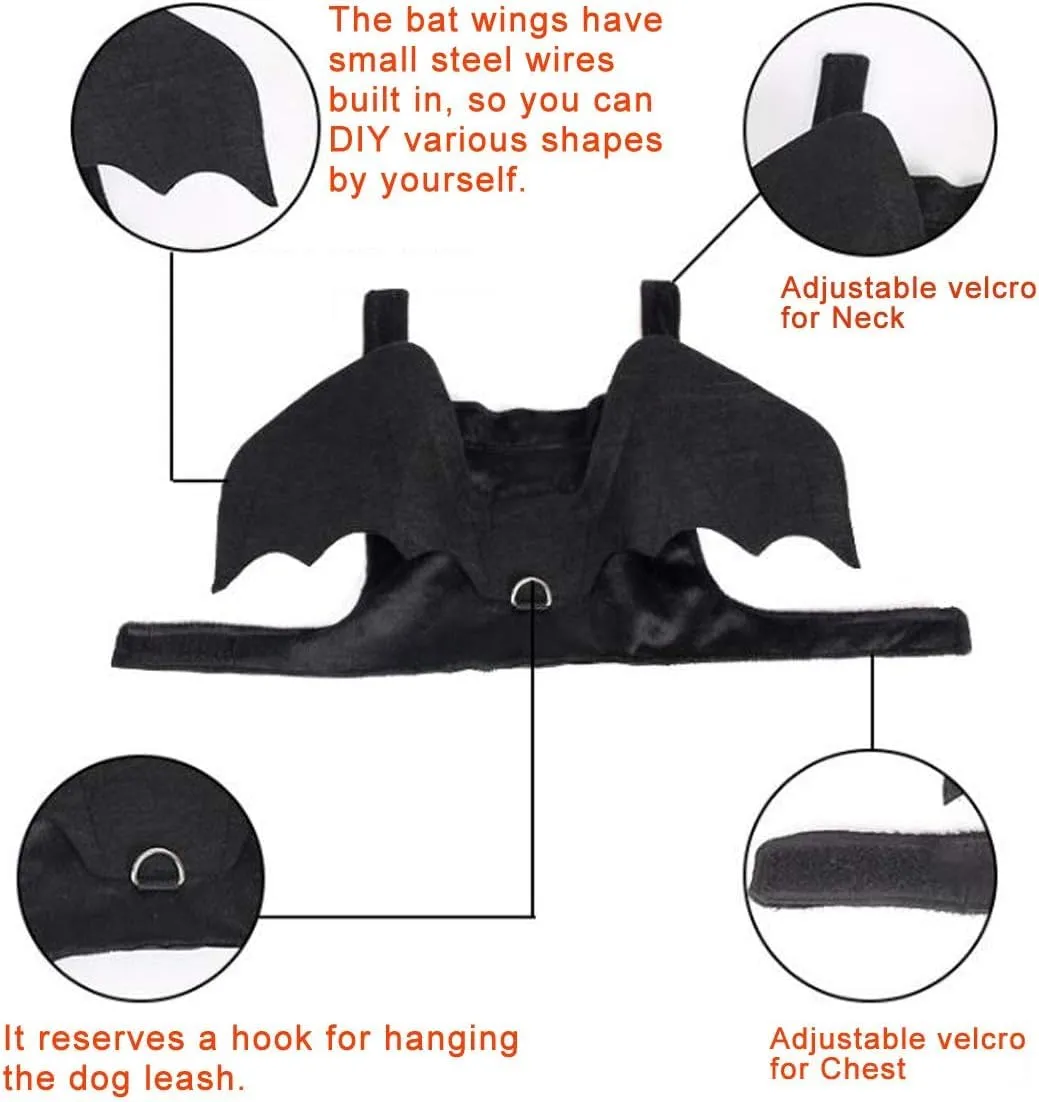 Costume Halloween per Cani Taglia Piccola, Ali Pipistrello da Chihuahua - immagine 5