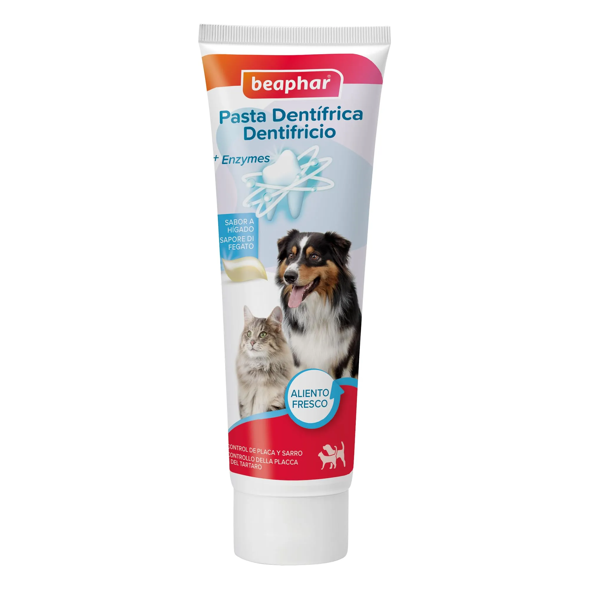 Beaphar, Dentifricio per Cani e Gatti, Protezione Completa Anti-Placca e Anti-Tartaro, Aromatizzato al Fegato, Uso Quotidiano, 100 g - immagine 1