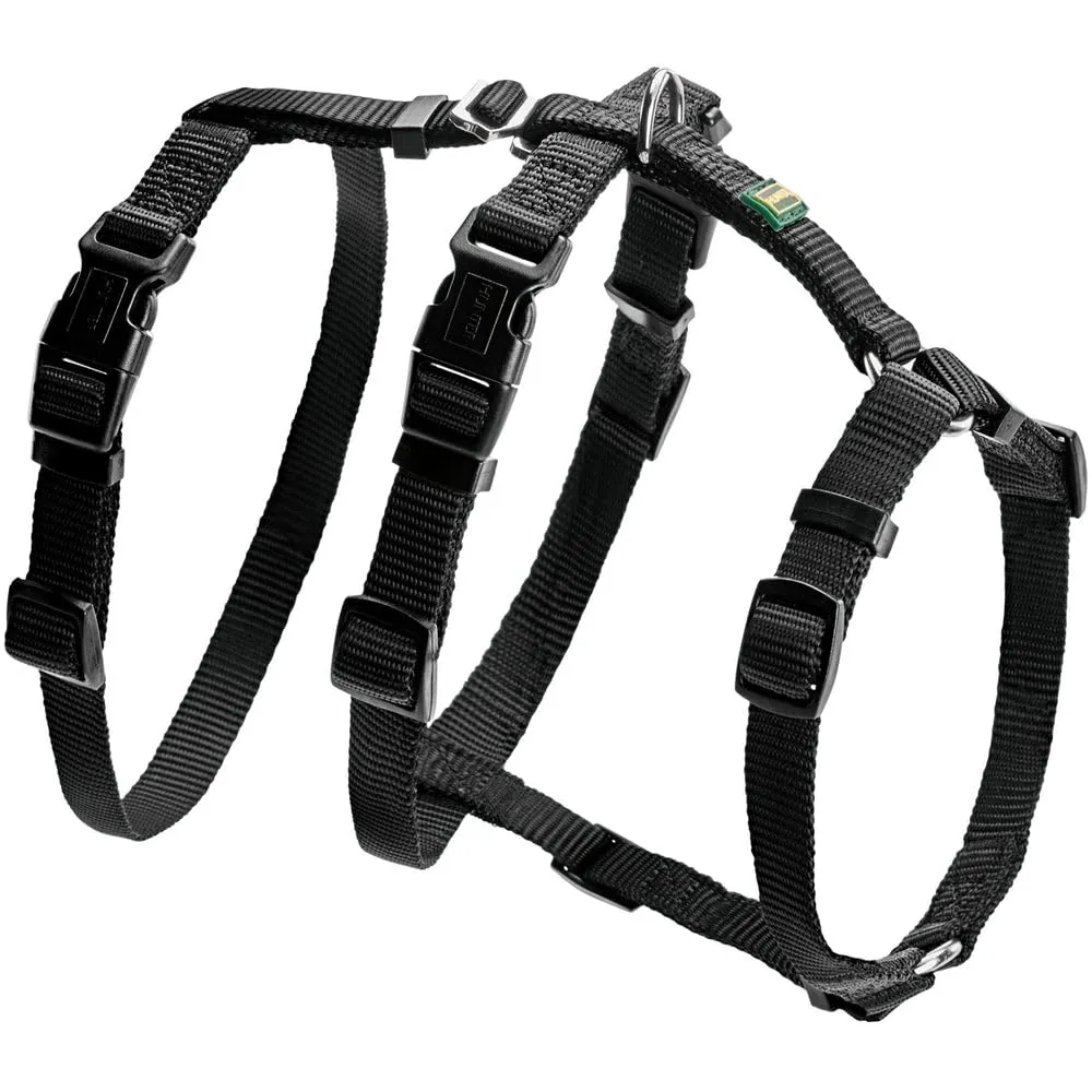 Hunter Vario Rapid - Imbracatura anti-panico per cani, Nylon aderente, Resistente agli strappi, Nero, Taglia S-M - immagine 1