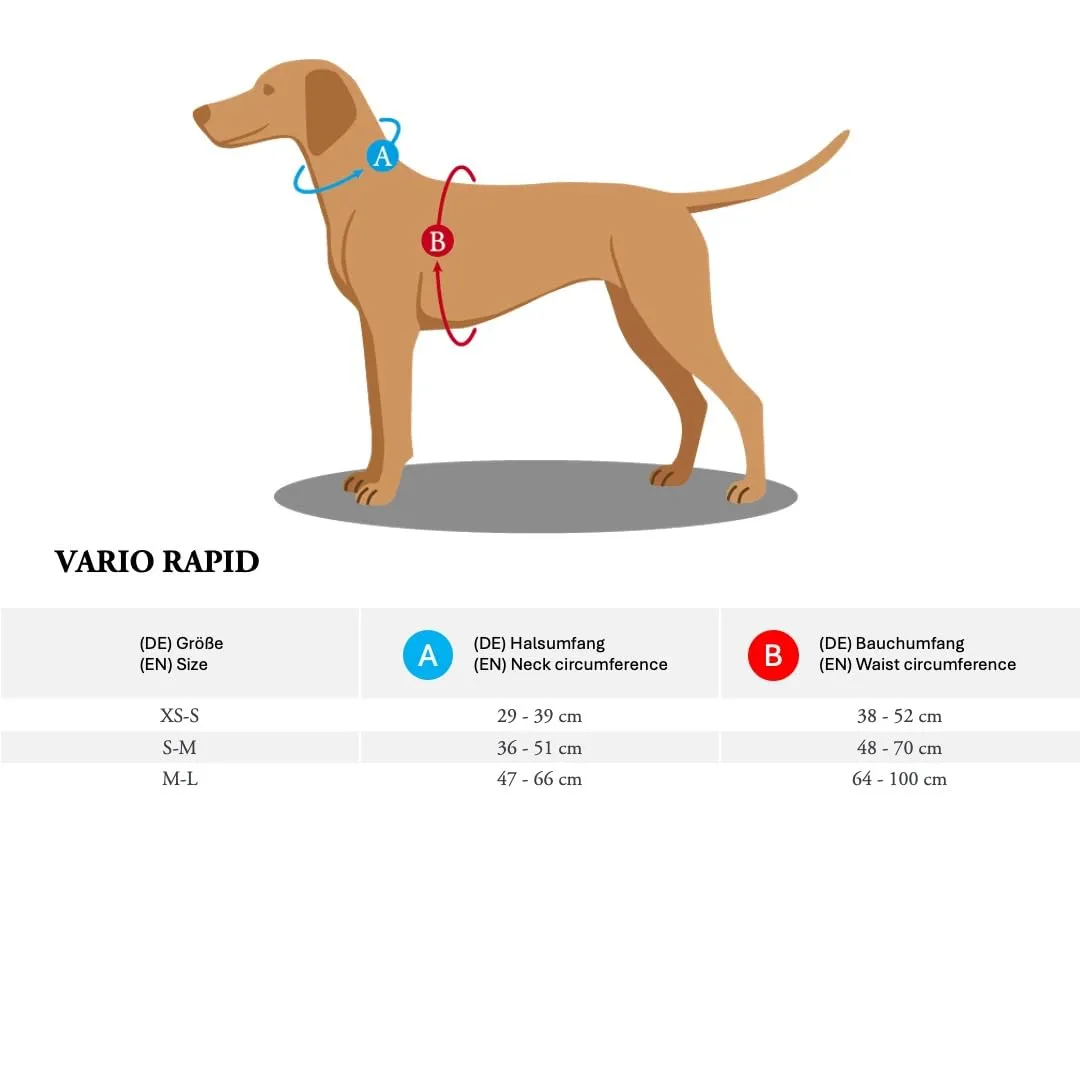 Hunter Vario Rapid - Imbracatura anti-panico per cani, Nylon aderente, Resistente agli strappi, Nero, Taglia S-M - immagine 2