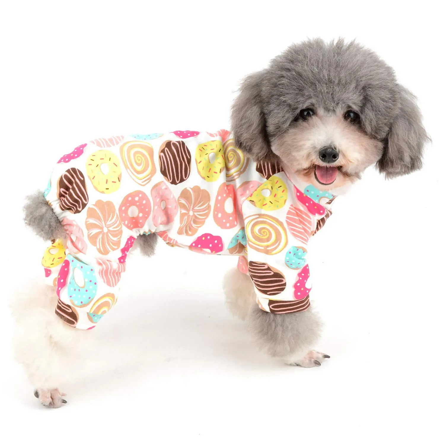 Zunea - Tuta per cani di piccola taglia, in cotone, motivo papere, copre le quattro zampe, unisex, per cani, gatti altri piccoli animali domestici - immagine 1