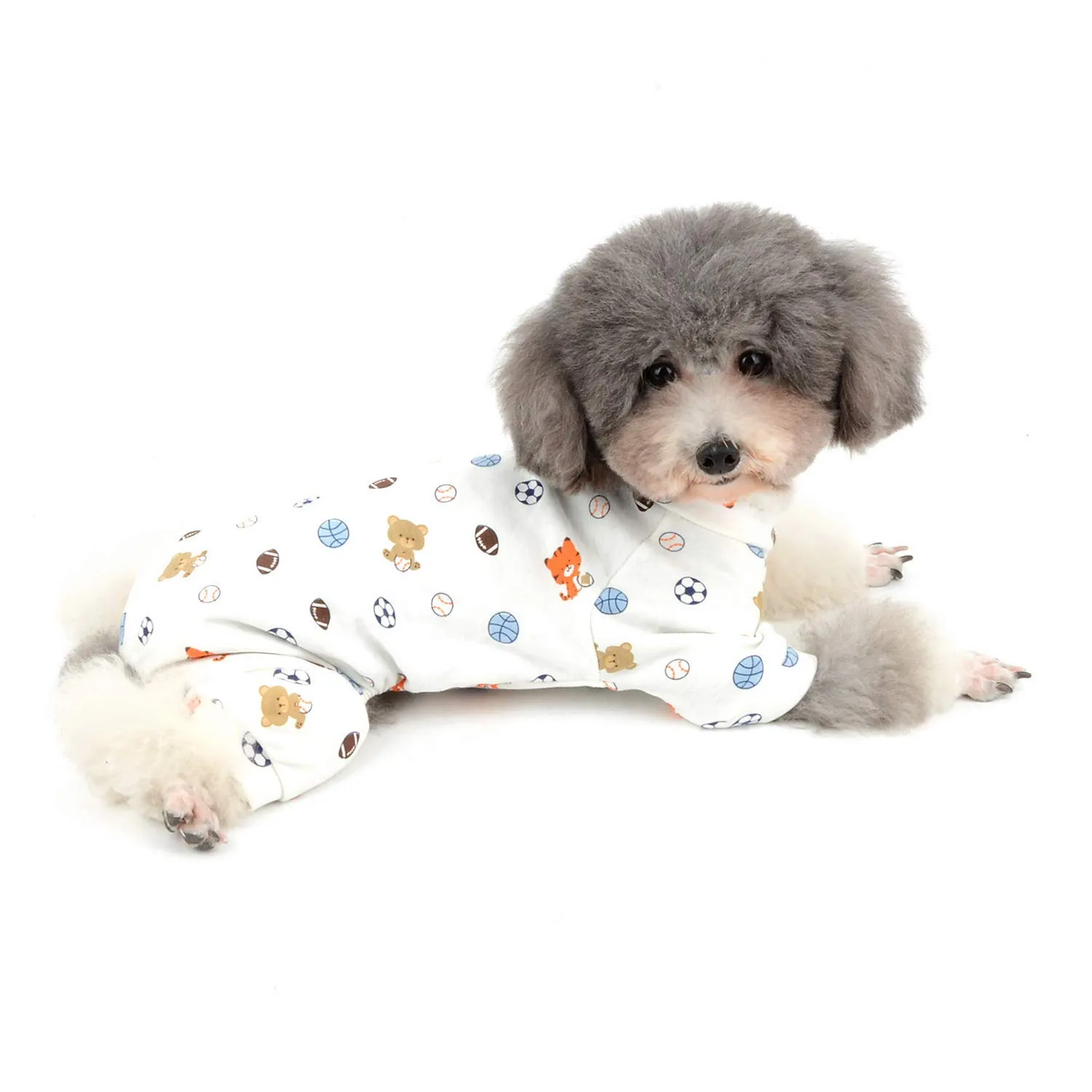Zunea - Tuta per cani di piccola taglia, in cotone, motivo papere, copre le quattro zampe, unisex, per cani, gatti altri piccoli animali domestici - immagine 8
