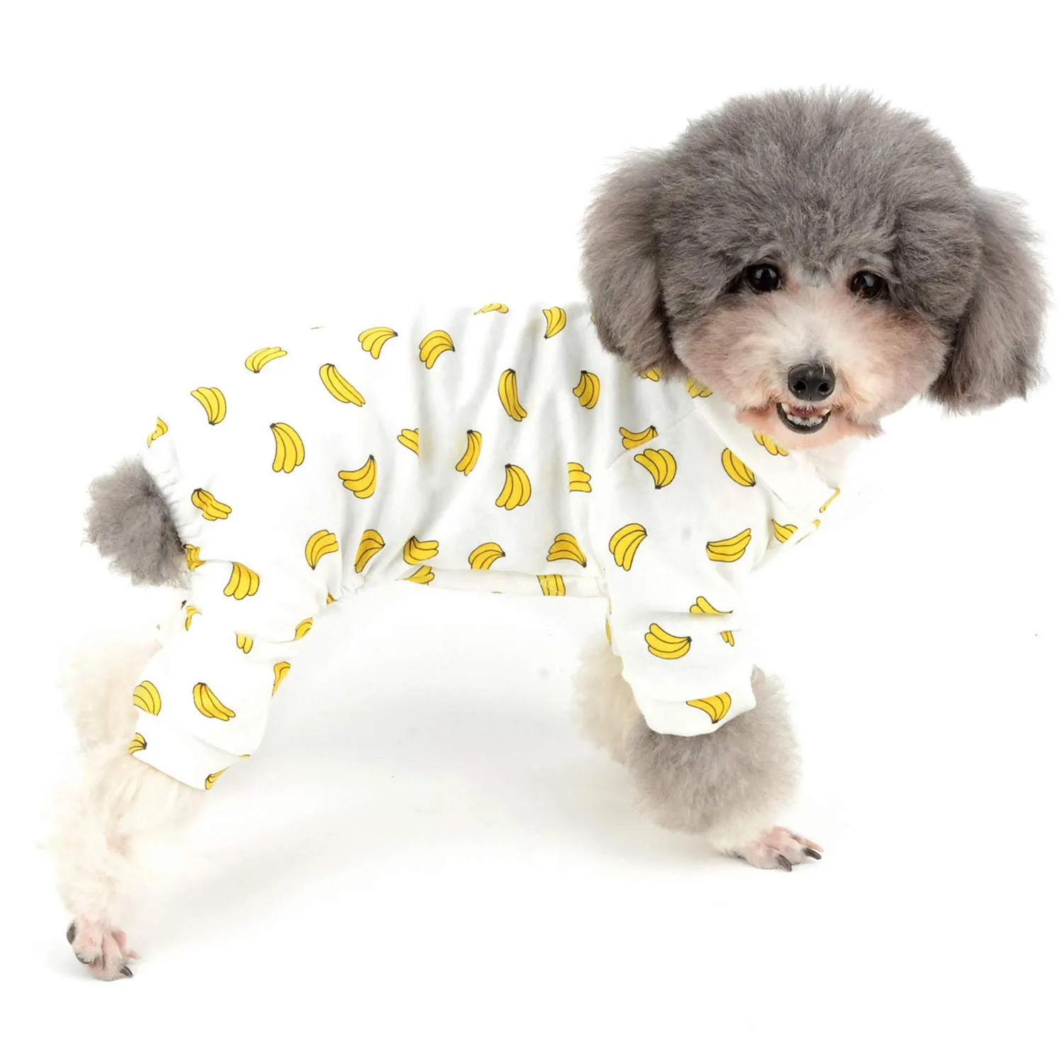 Zunea - Tuta per cani di piccola taglia, in cotone, motivo papere, copre le quattro zampe, unisex, per cani, gatti altri piccoli animali domestici - immagine 1