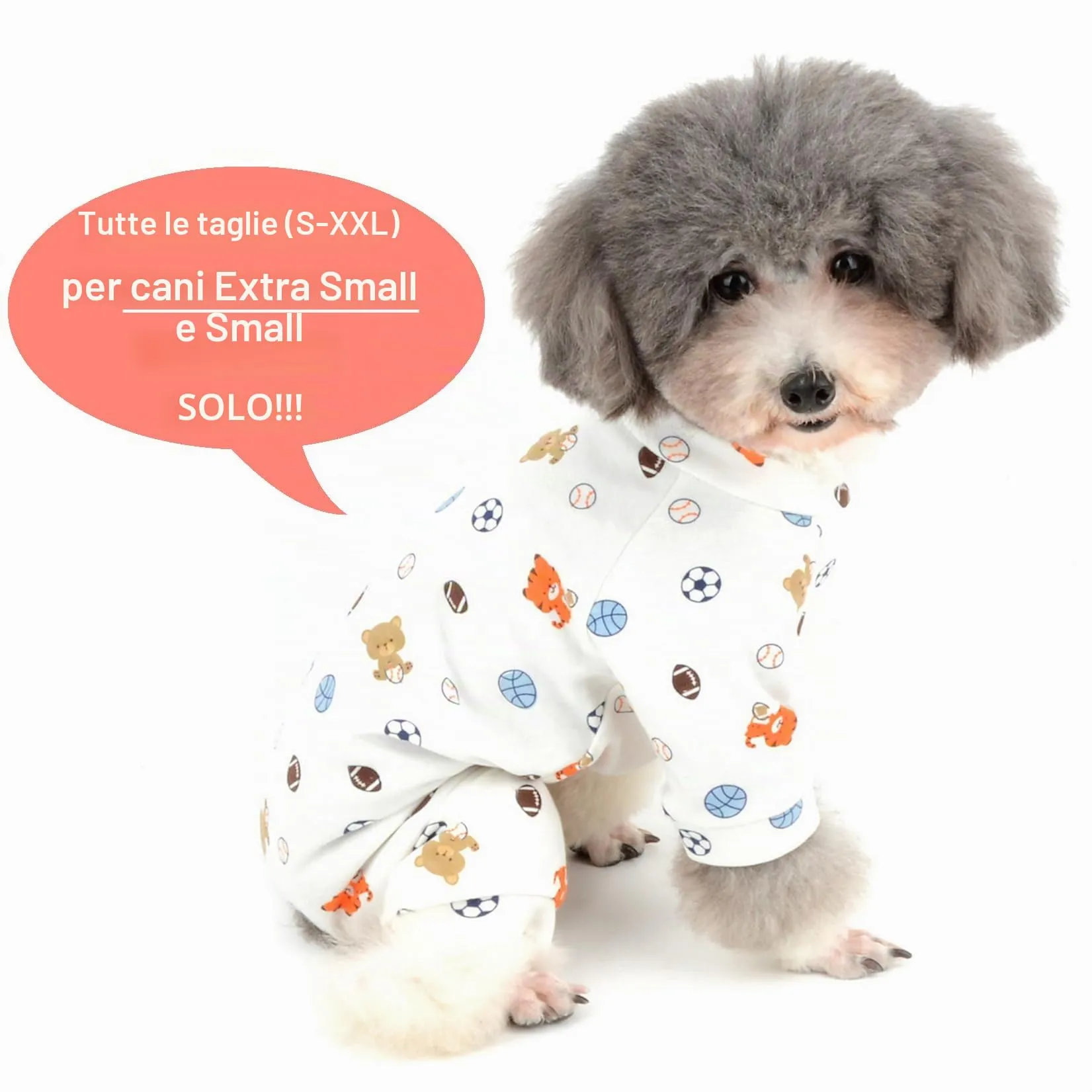 Zunea - Tuta per cani di piccola taglia, in cotone, motivo papere, copre le quattro zampe, unisex, per cani, gatti altri piccoli animali domestici - immagine 2