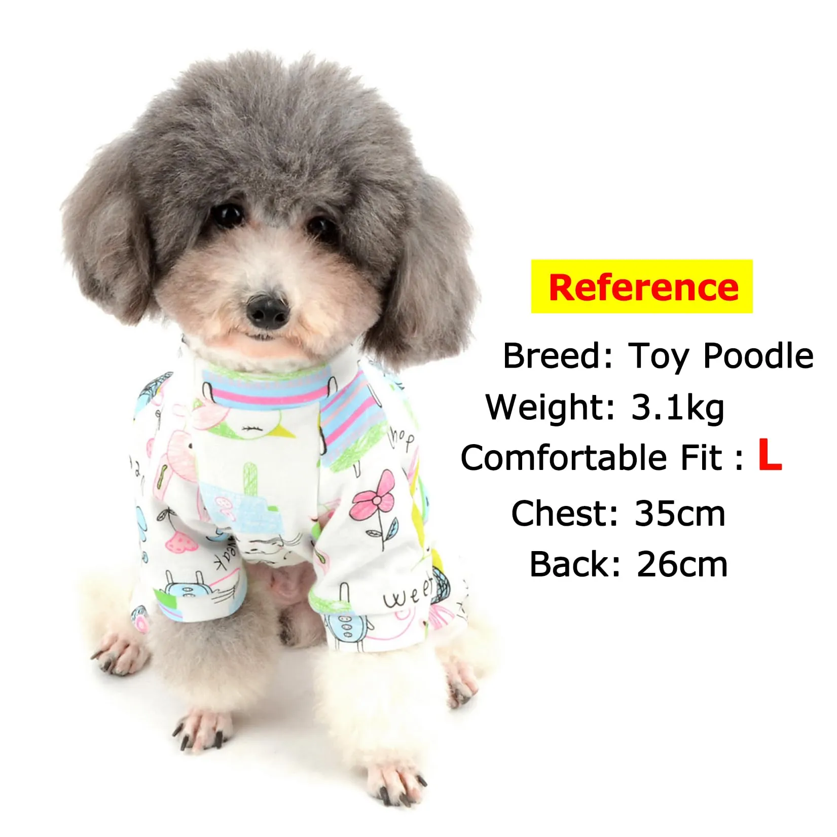 Zunea - Tuta per cani di piccola taglia, in cotone, motivo papere, copre le quattro zampe, unisex, per cani, gatti altri piccoli animali domestici - immagine 3