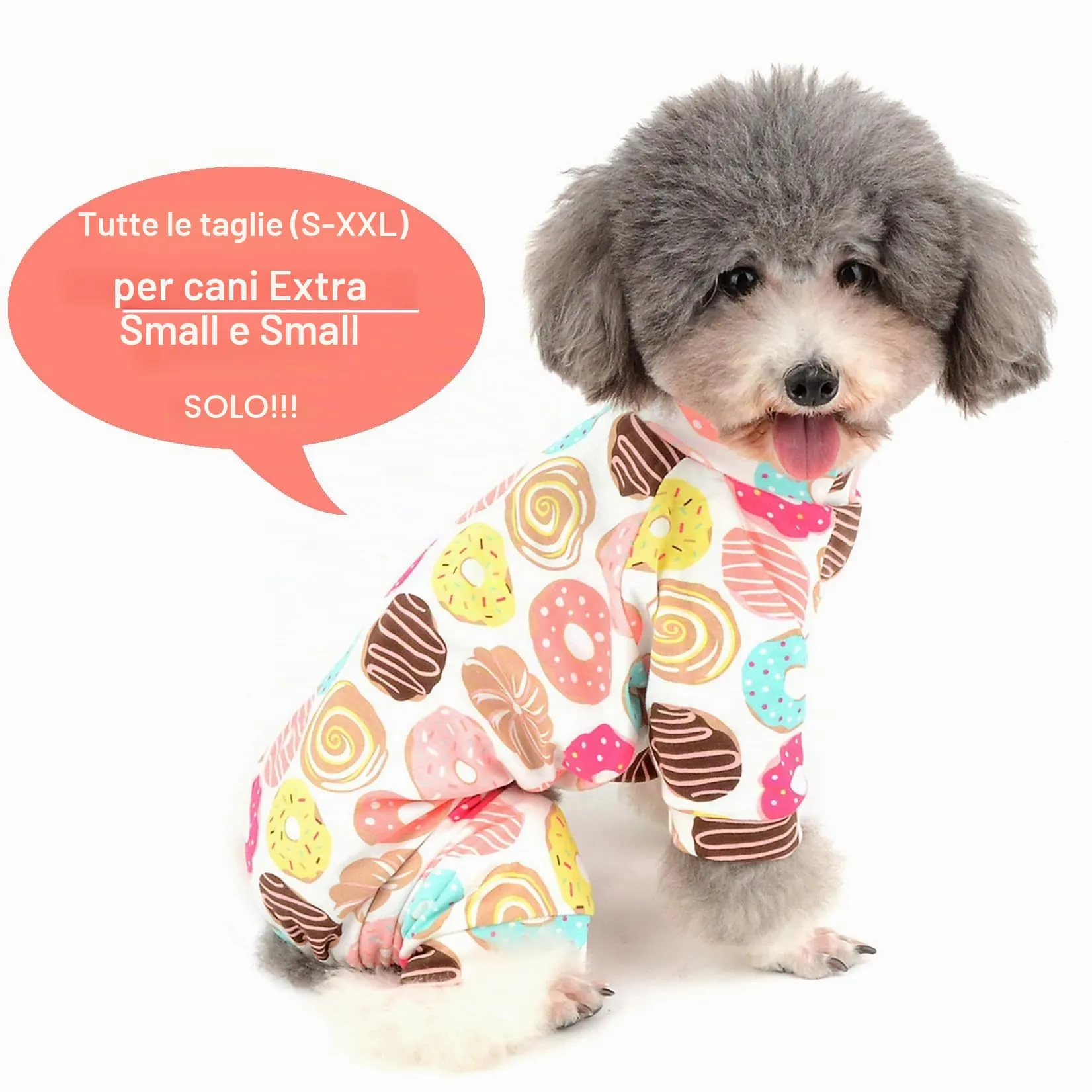 Zunea - Tuta per cani di piccola taglia, in cotone, motivo papere, copre le quattro zampe, unisex, per cani, gatti altri piccoli animali domestici - immagine 2